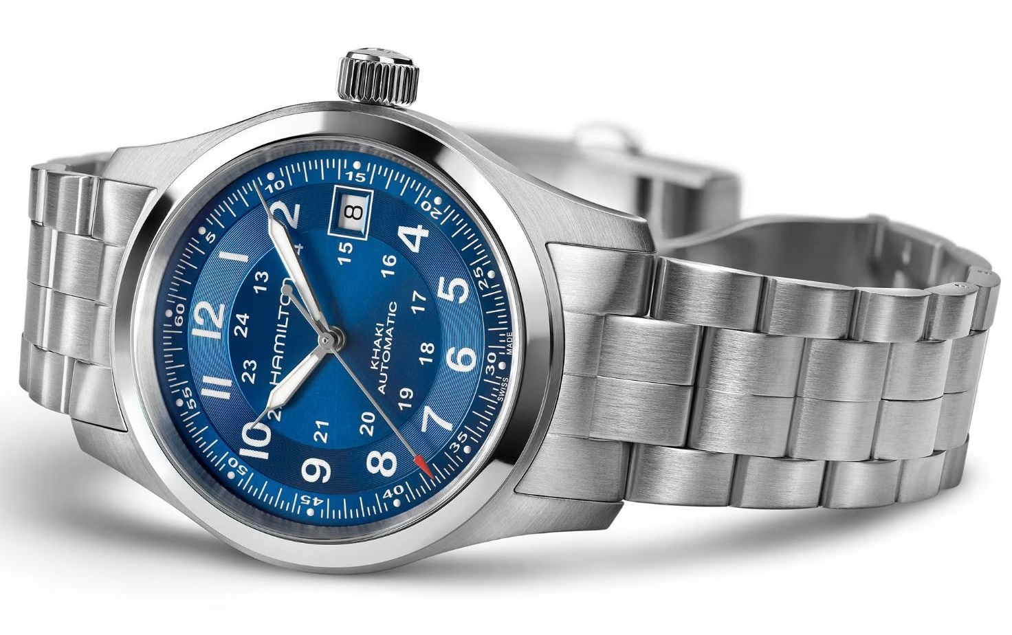 HAMILTON Khaki Field Automatic Blue Dial 38mm Silver Stainless Steel Bracelet H70455140 - 5