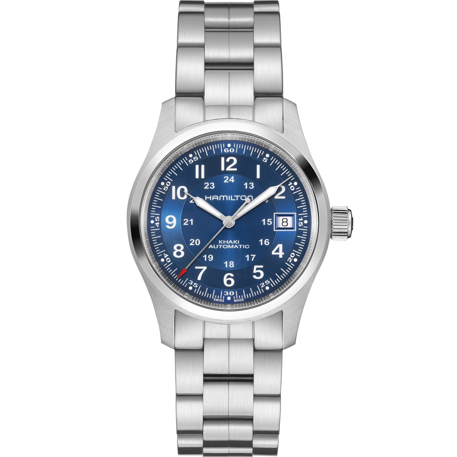 HAMILTON Khaki Field Automatic Blue Dial 38mm Silver Stainless Steel Bracelet H70455140 - 