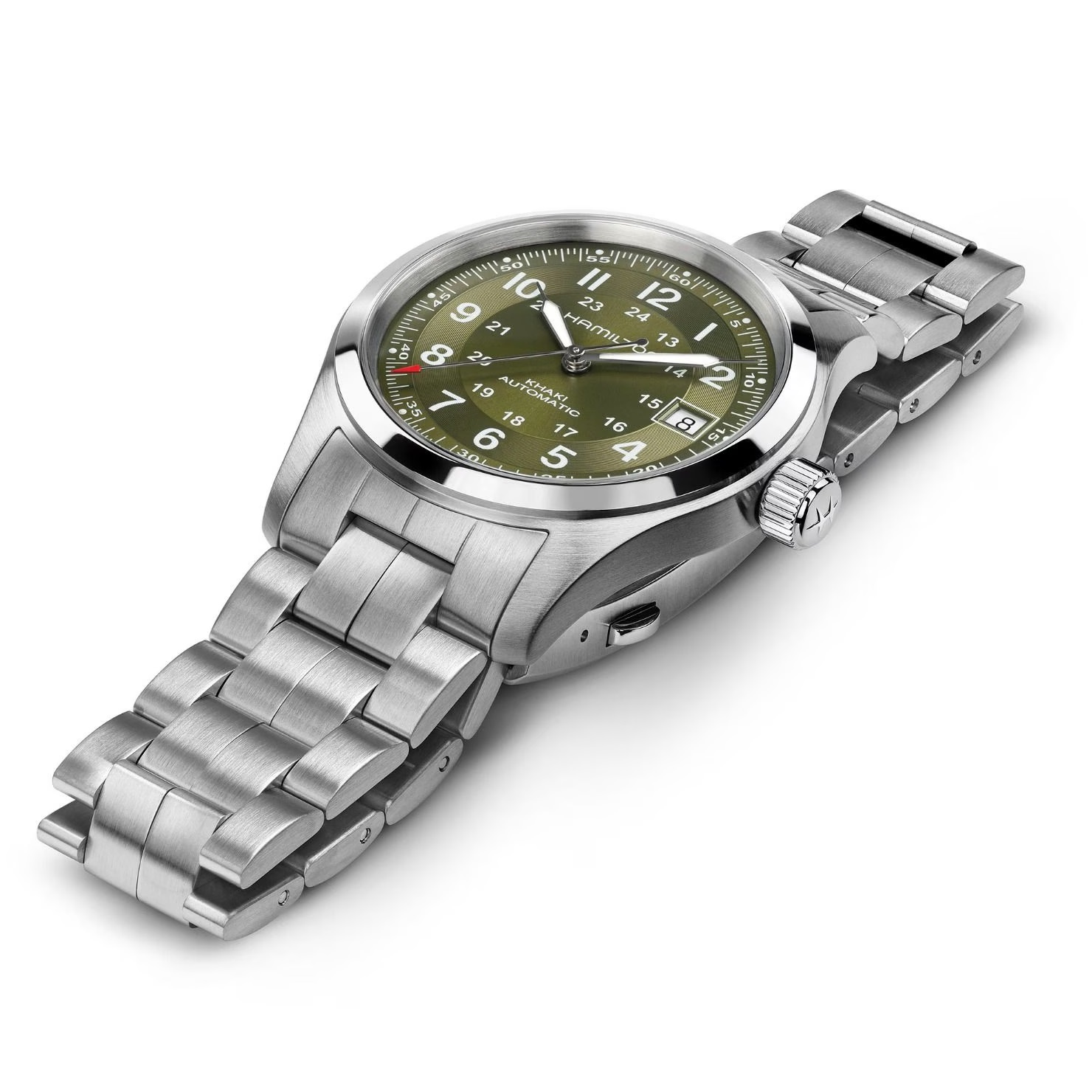 HAMILTON Khaki Field Automatic Green Dial 38mm Silver Stainless Steel Bracelet H70455160 - 