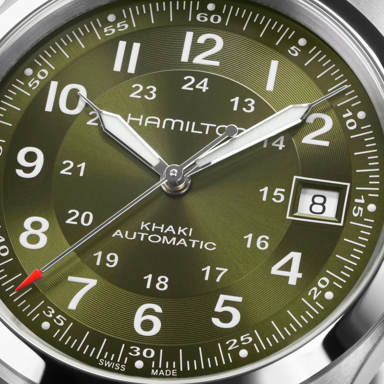 HAMILTON Khaki Field Automatic Green Dial 38mm Silver Stainless Steel Bracelet H70455160 - 3