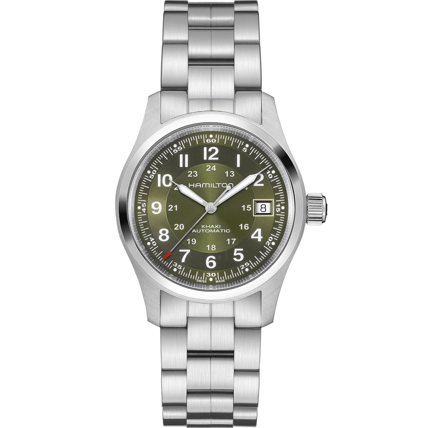 HAMILTON Khaki Field Automatic Green Dial 38mm Silver Stainless Steel Bracelet H70455160 - 