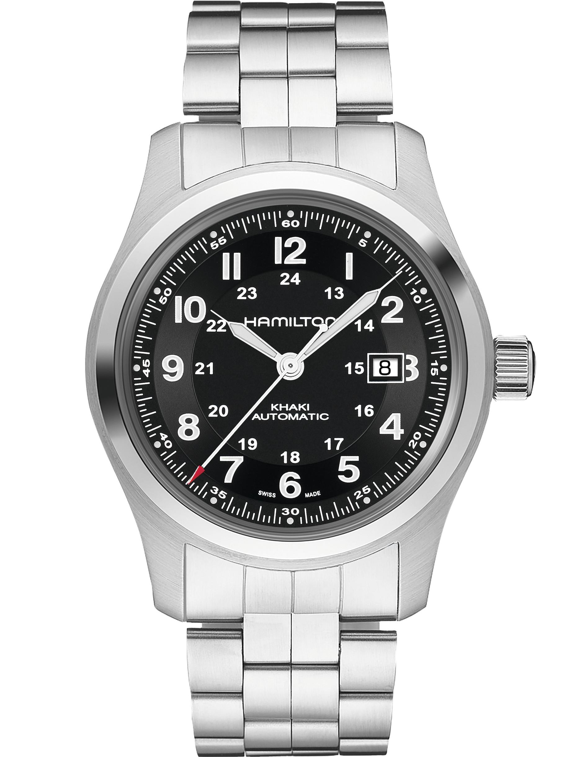 HAMILTON Khaki Field Auto Black Dial 42mm Silver Stainless Steel Bracelet H70515137 - 