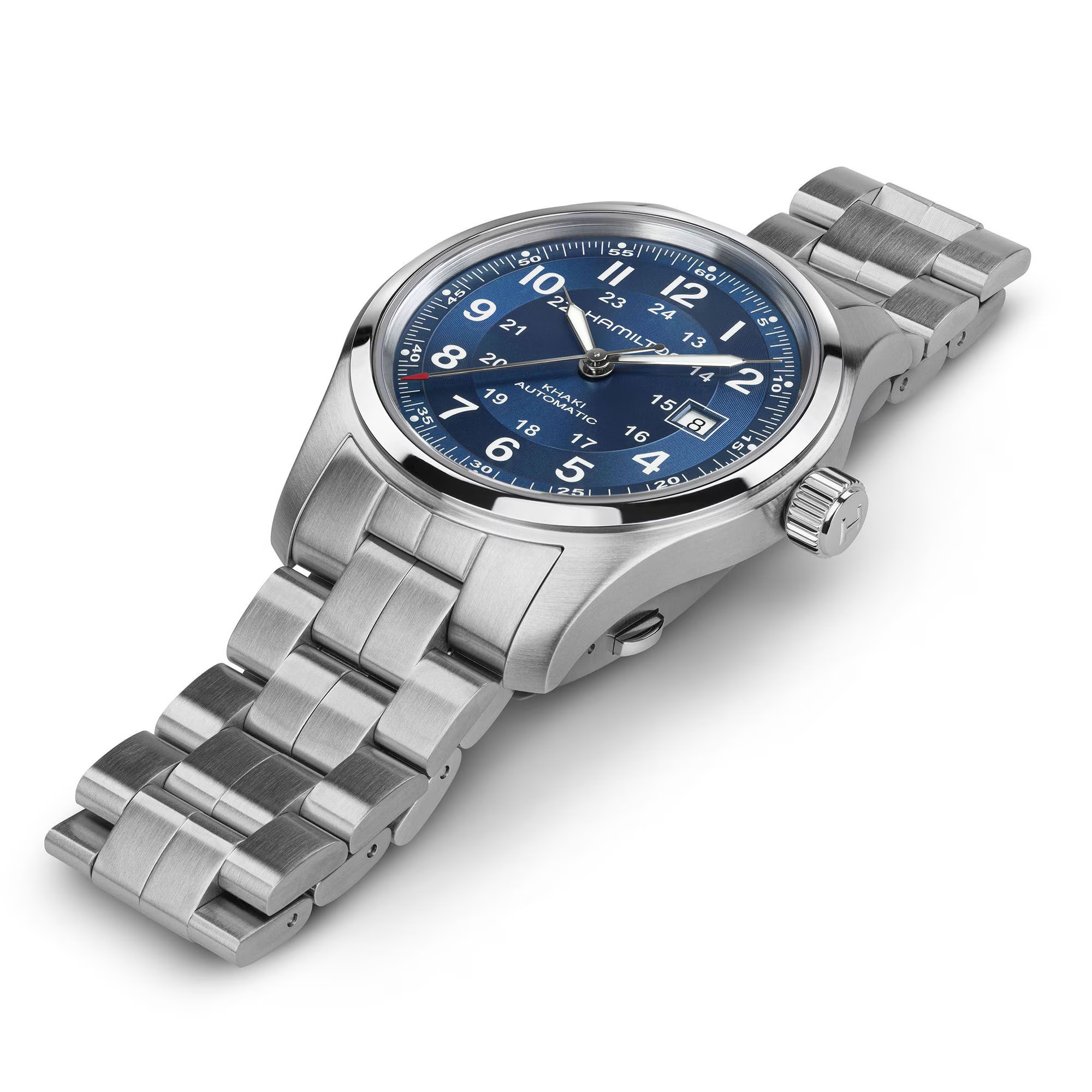 HAMILTON Khaki Field Automatic Blue Dial 42mm Silver Stainless Steel Bracelet H70605140 - 