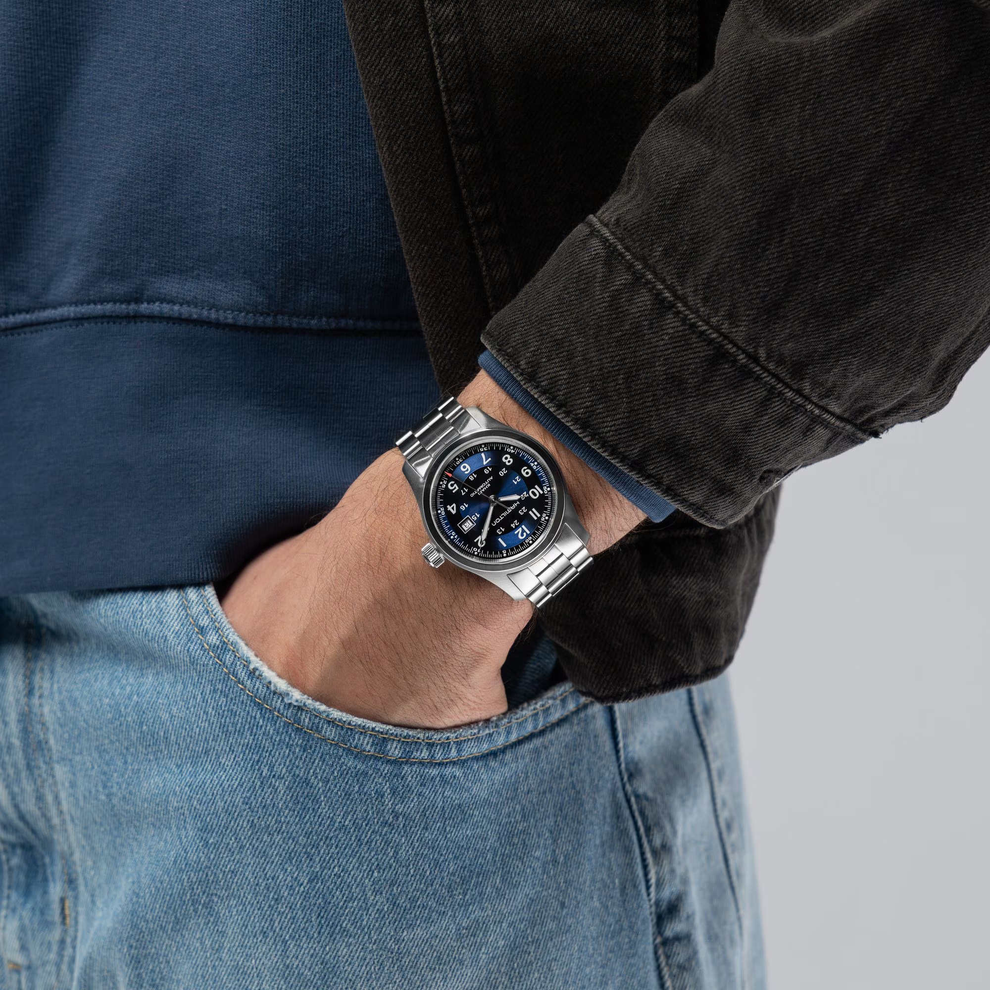 HAMILTON Khaki Field Automatic Blue Dial 42mm Silver Stainless Steel Bracelet H70605140 - 7