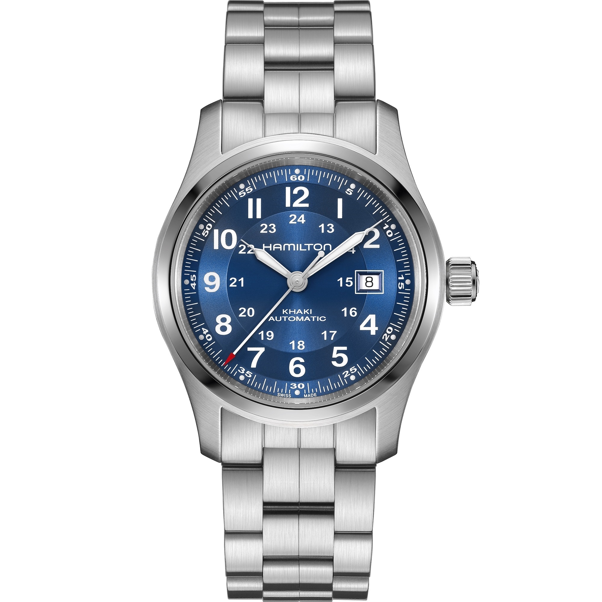 HAMILTON Khaki Field Automatic Blue Dial 42mm Silver Stainless Steel Bracelet H70605140 - 