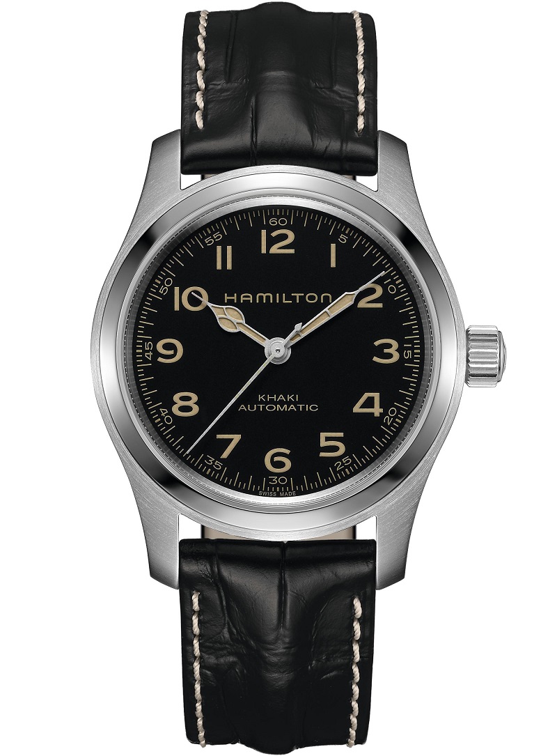 HAMILTON Khaki Field Murph Automatic Black Dial 42mm Silver Stainless Steel Black Leather Strap H70605731 - 