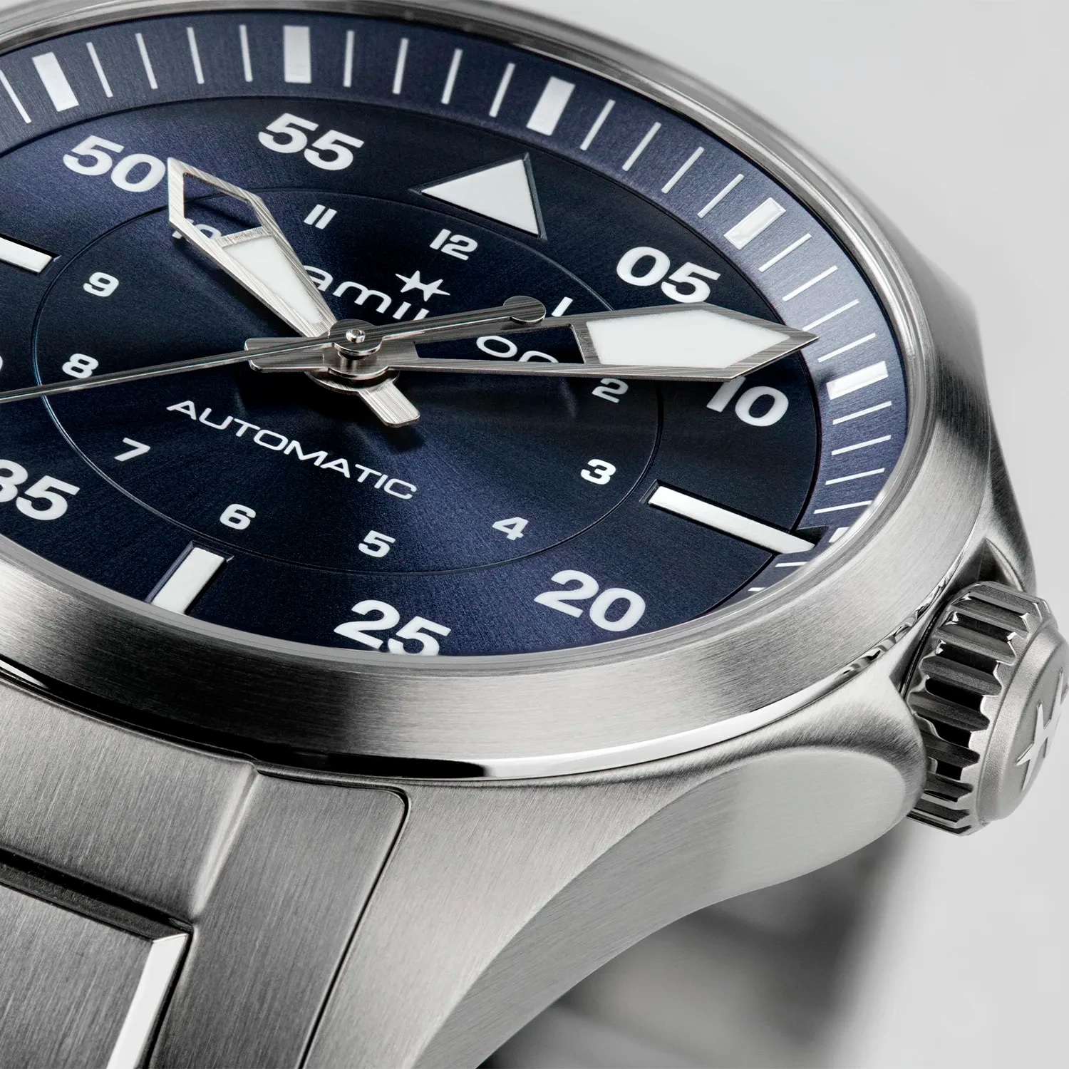 HAMILTON Khaki Aviation Pilot Day Date Auto Blue Dial 36mm Silver Stainless Steel Bracelet H76215140 - 
