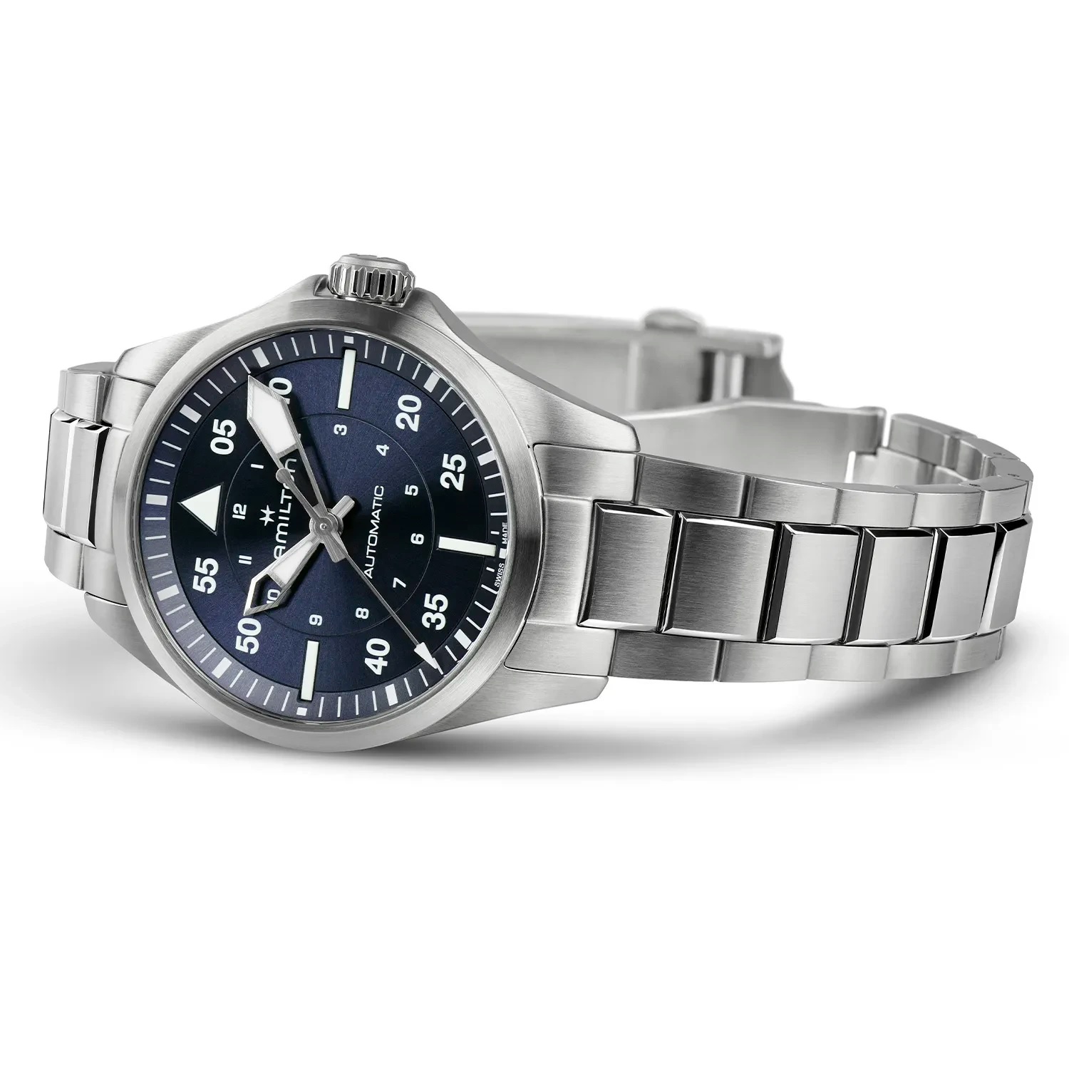 HAMILTON Khaki Aviation Pilot Day Date Auto Blue Dial 36mm Silver Stainless Steel Bracelet H76215140 - 3