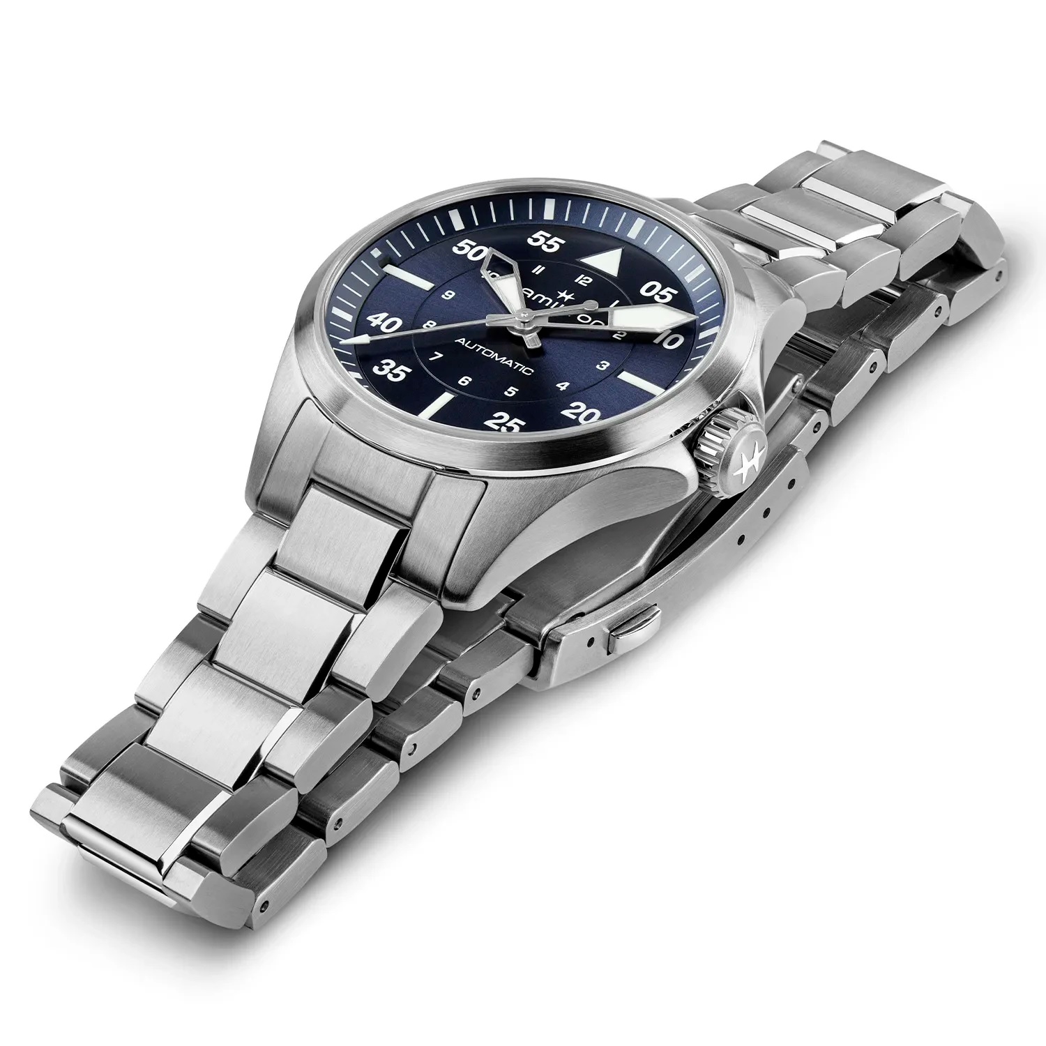 HAMILTON Khaki Aviation Pilot Day Date Auto Blue Dial 36mm Silver Stainless Steel Bracelet H76215140 - 4