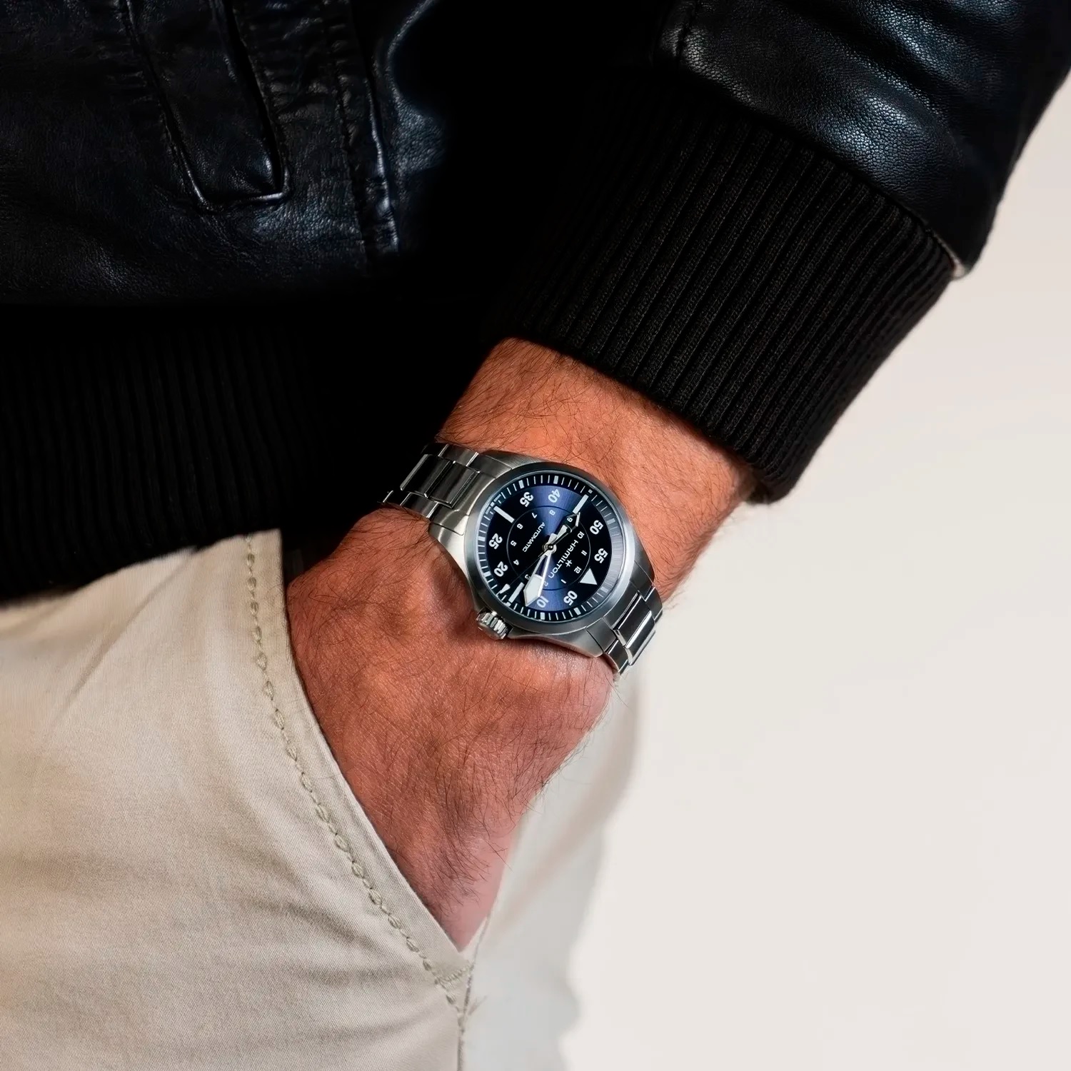 HAMILTON Khaki Aviation Pilot Day Date Auto Blue Dial 36mm Silver Stainless Steel Bracelet H76215140 - 5