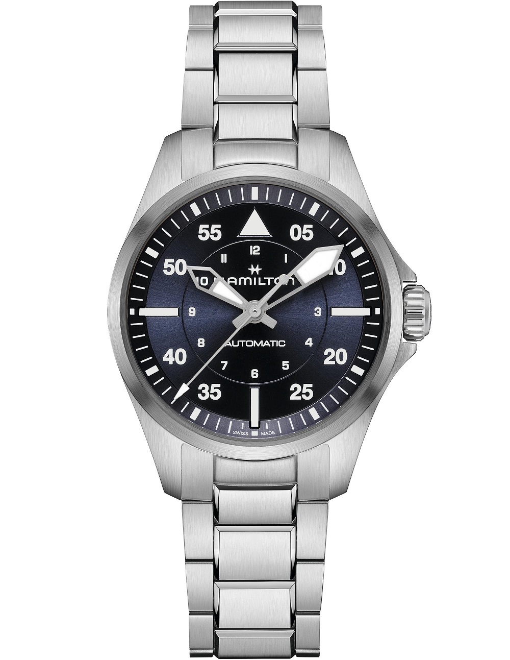 HAMILTON Khaki Aviation Pilot Day Date Auto Blue Dial 36mm Silver Stainless Steel Bracelet H76215140 - 