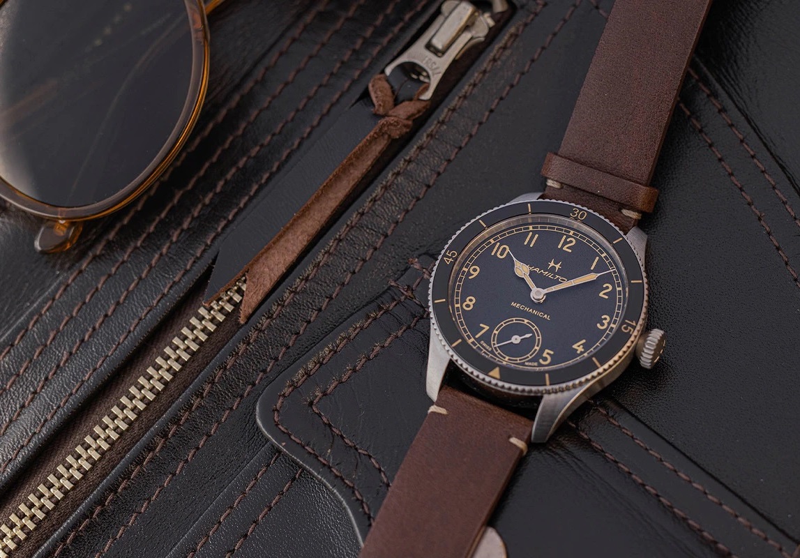 HAMILTON Khaki Aviation Pilot Pioneer Mechanical Black Dial 43mm Silver Stainless Steel Brown Leather Strap H76719530 - 7