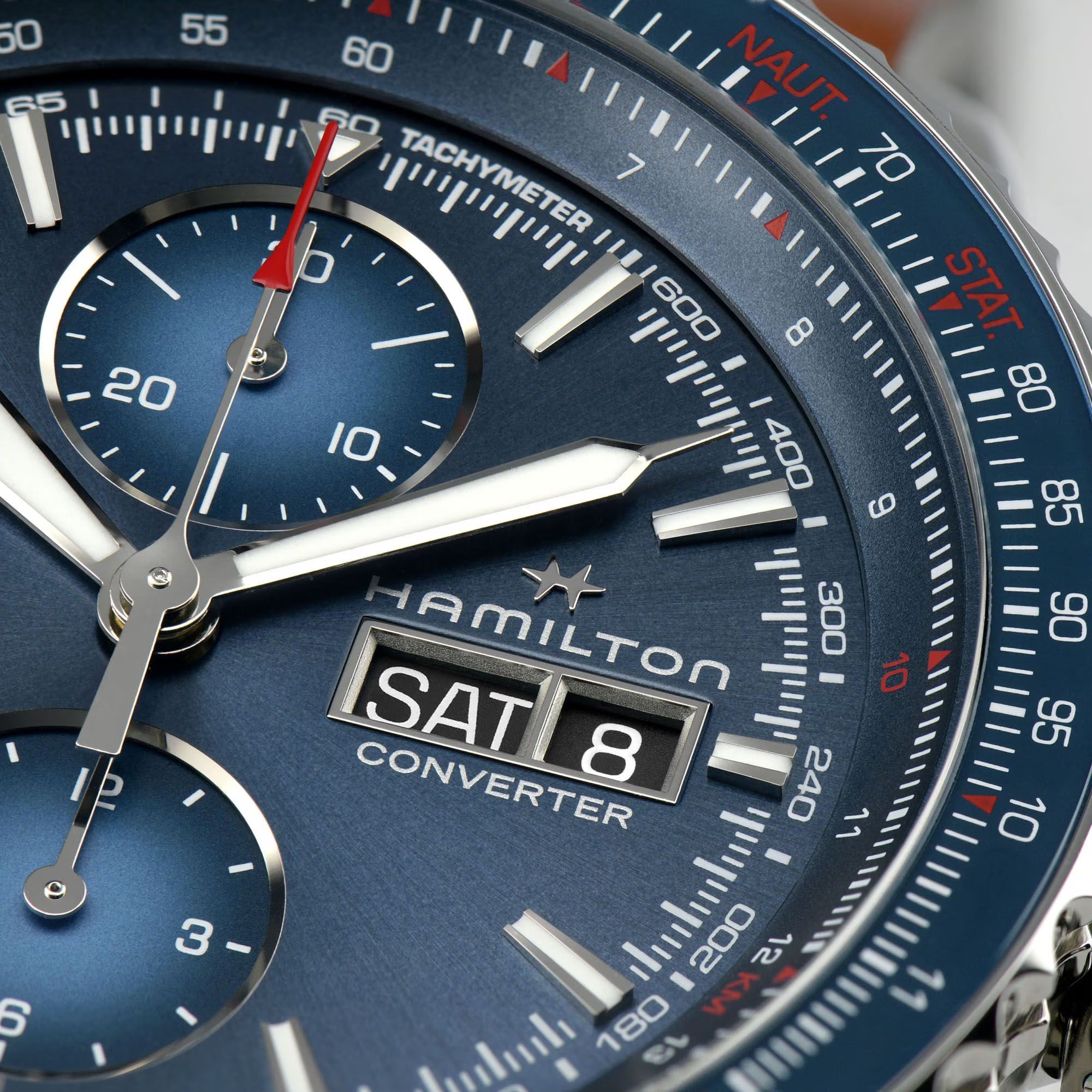 HAMILTON Khaki Aviation Converter Auto Chronograph Blue Dial 44mm Silver Stainless Steel Bracelet H76746140 - 4