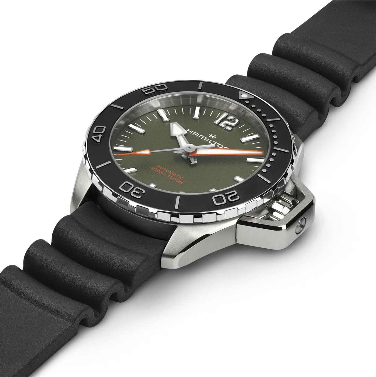 HAMILTON Khaki Navy Frogman Auto 41mm Silver Stainless Steel Black Rubber Strap H77455360 - 3