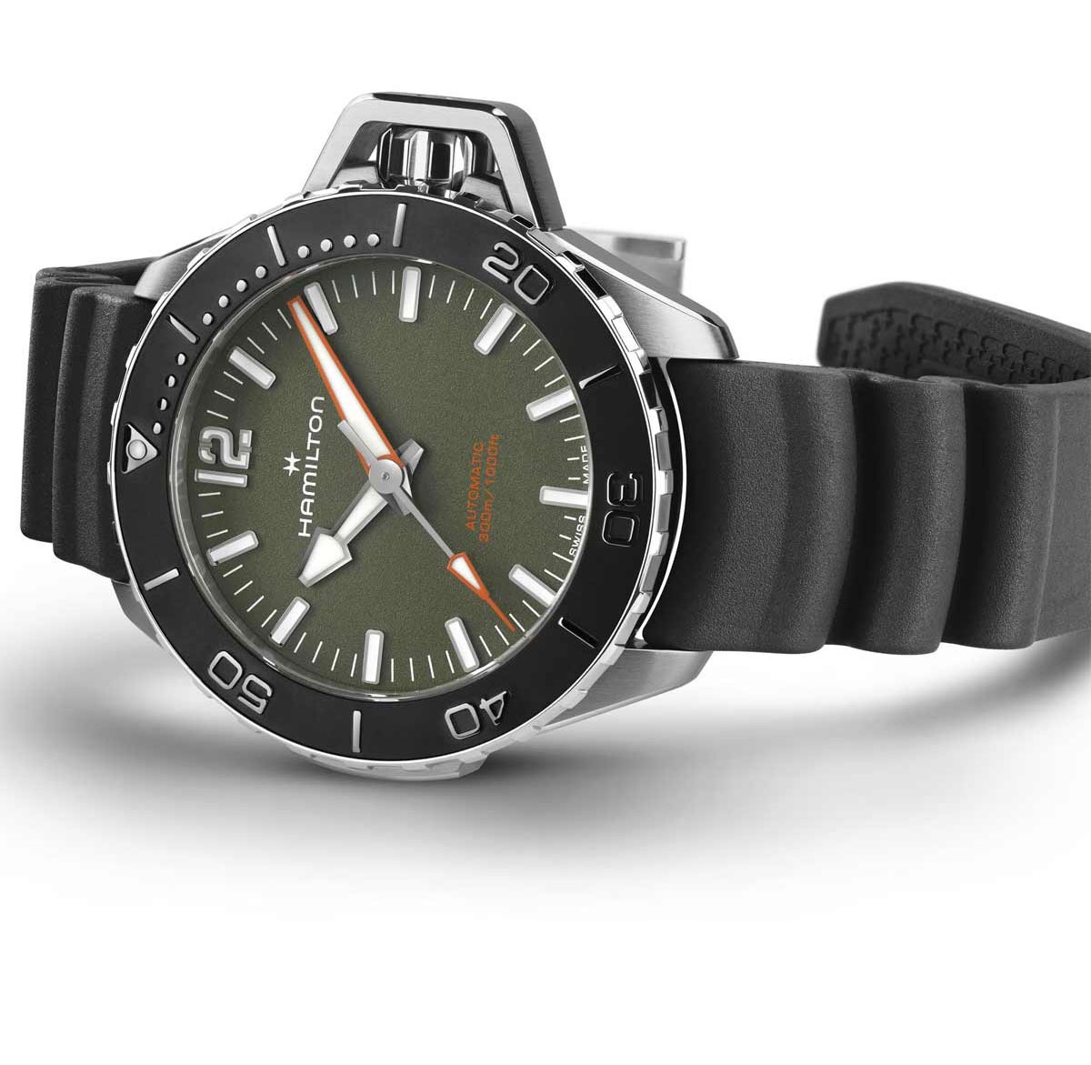 HAMILTON Khaki Navy Frogman Auto 41mm Silver Stainless Steel Black Rubber Strap H77455360 - 4