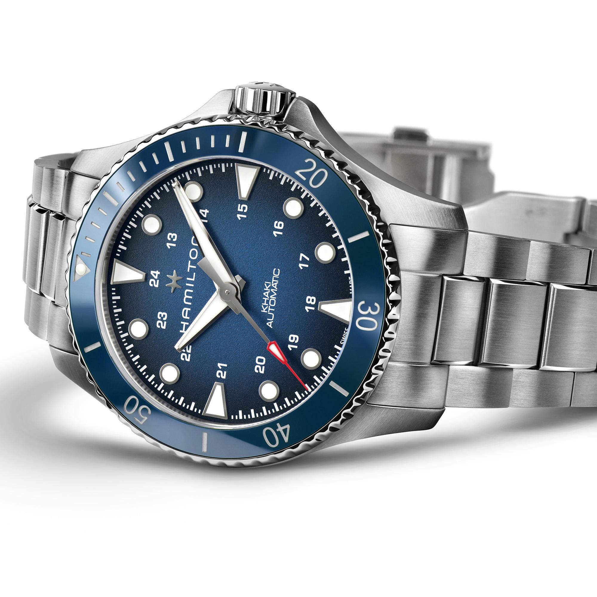 HAMILTON Khaki Navy Scuba Auto Blue Dial 43mm Silver Stainless Steel Bracelet H82505140 - 