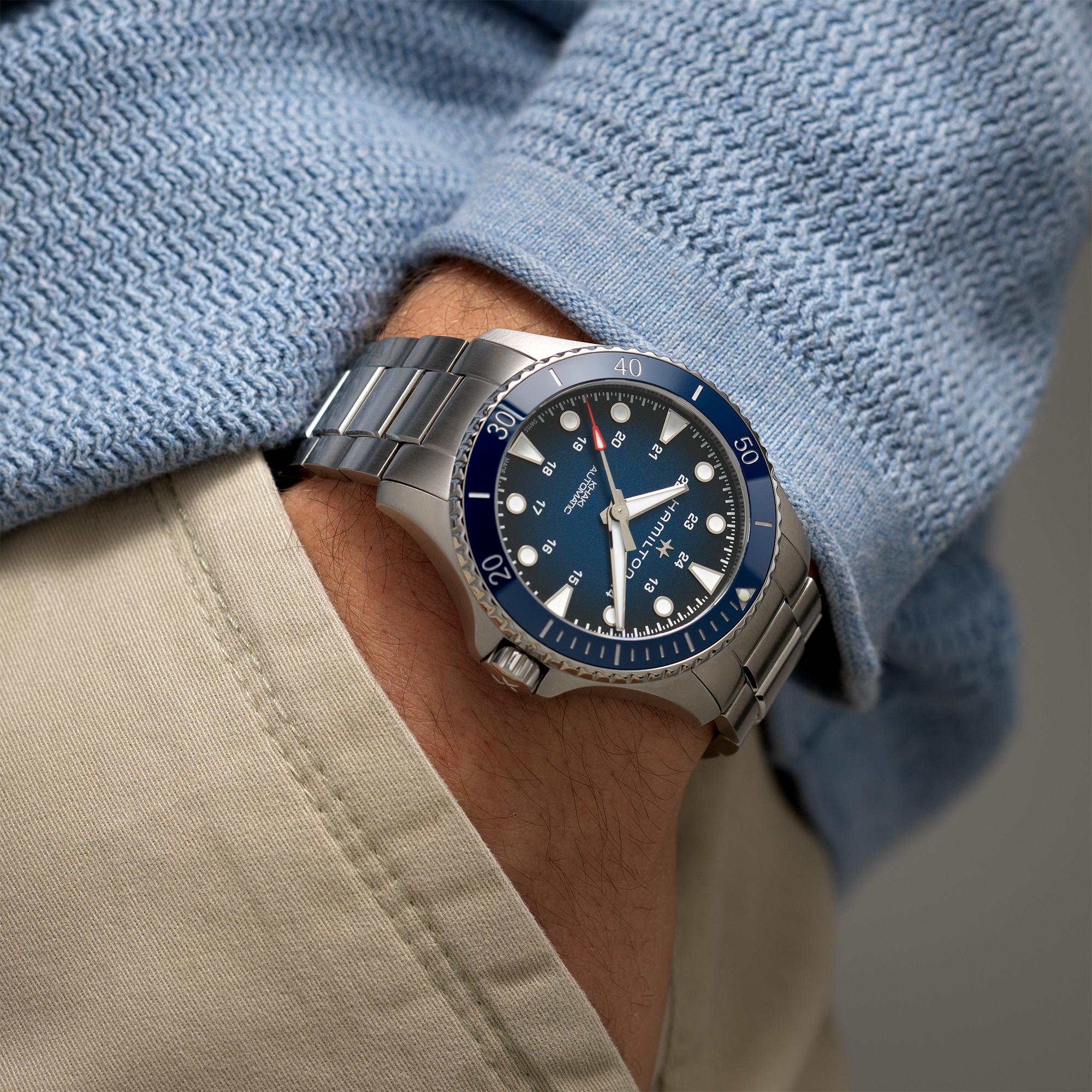 HAMILTON Khaki Navy Scuba Auto Blue Dial 43mm Silver Stainless Steel Bracelet H82505140 - 6