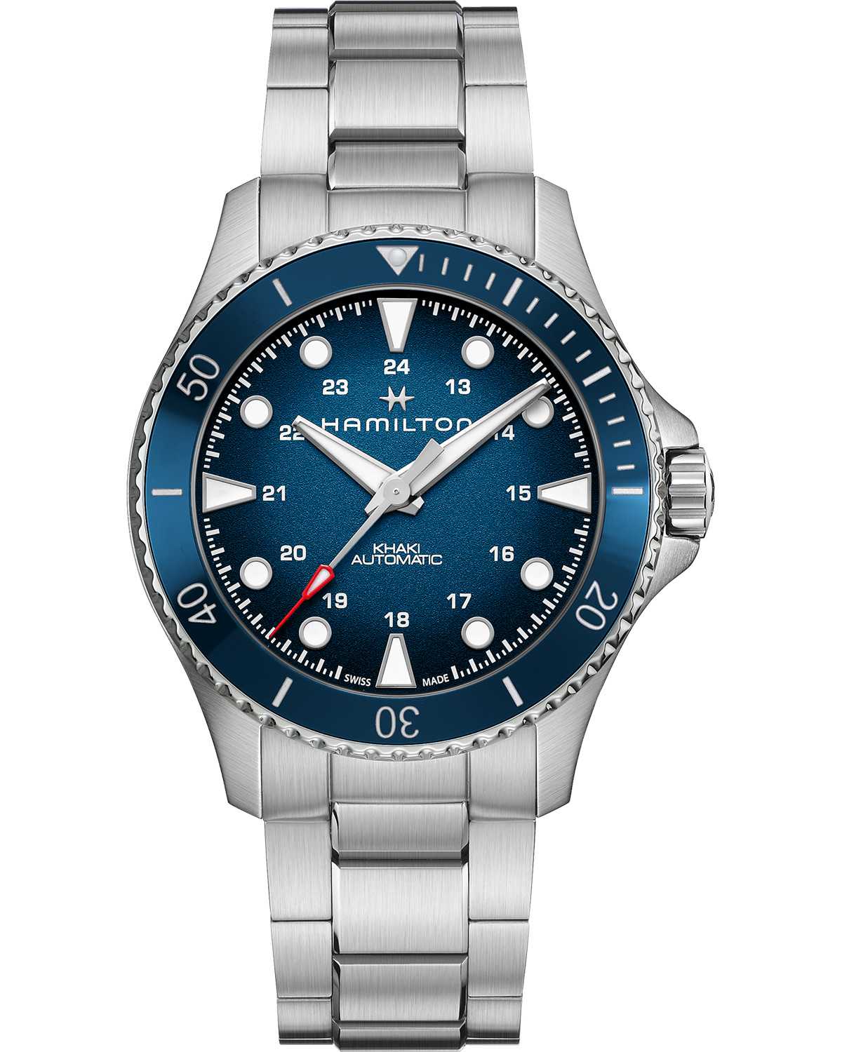 HAMILTON Khaki Navy Scuba Auto Blue Dial 43mm Silver Stainless Steel Bracelet H82505140 - 