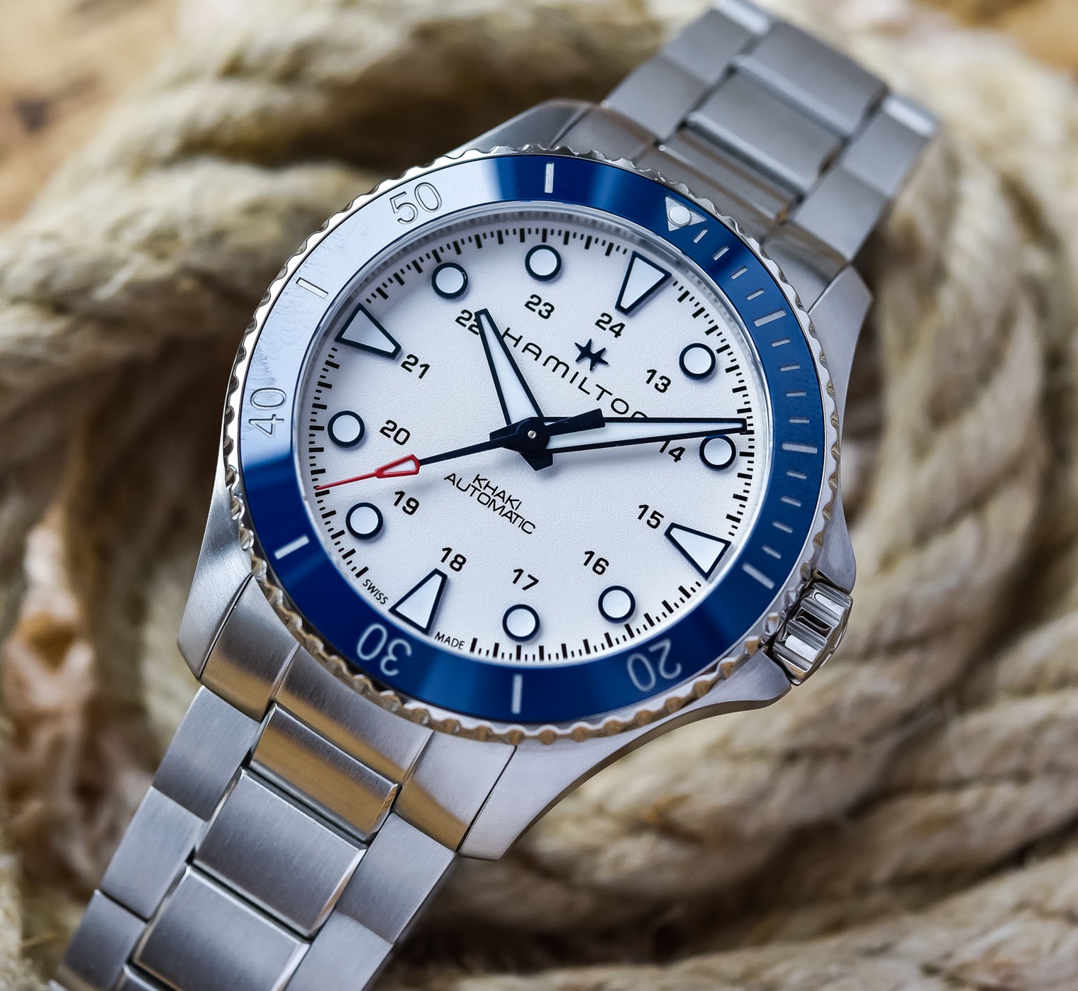 HAMILTON Khaki Navy Scuba Auto White Dial 43mm Silver Stainless Steel Bracelet H82505150 - 5