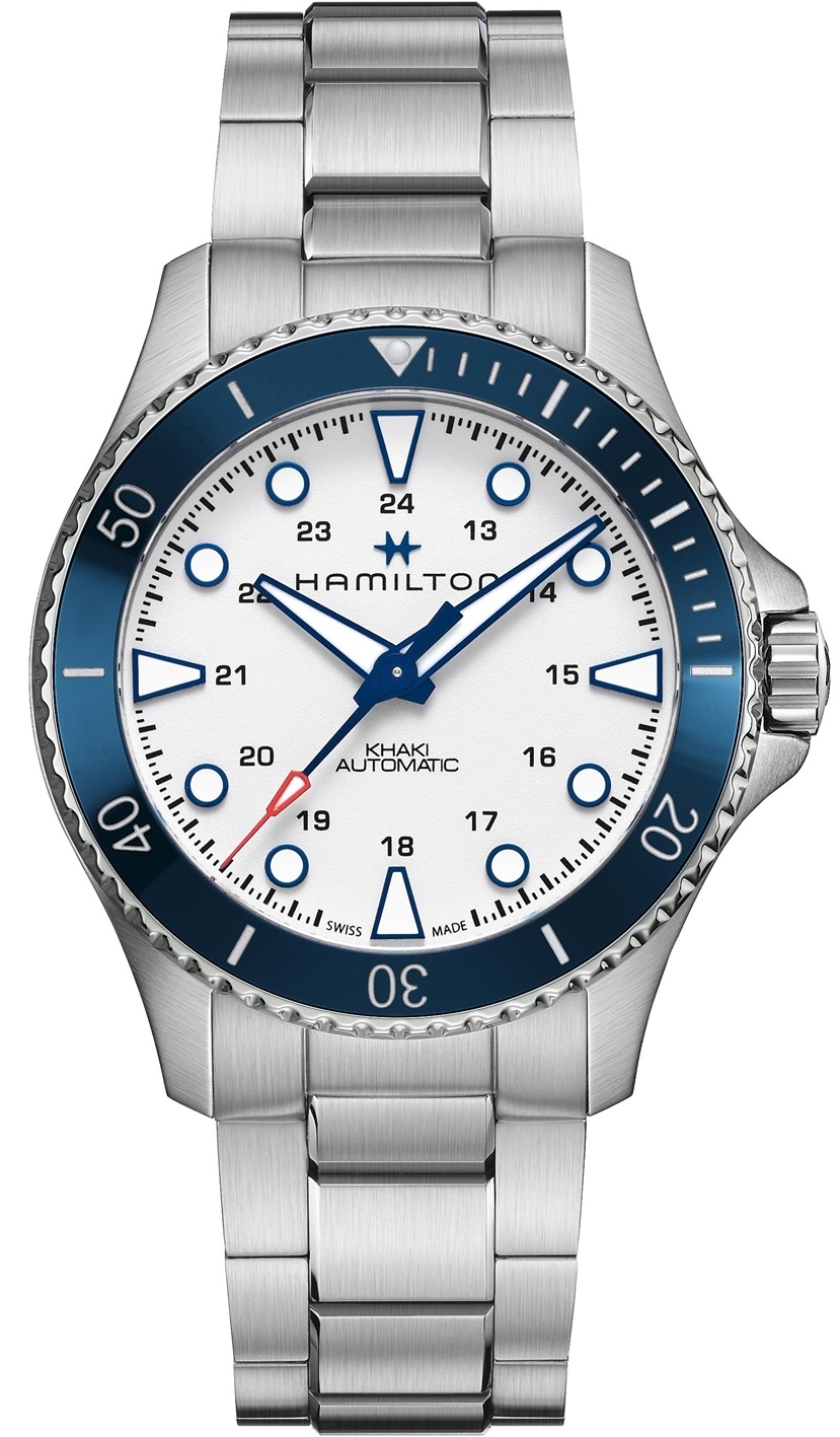 HAMILTON Khaki Navy Scuba Auto White Dial 43mm Silver Stainless Steel Bracelet H82505150 - 