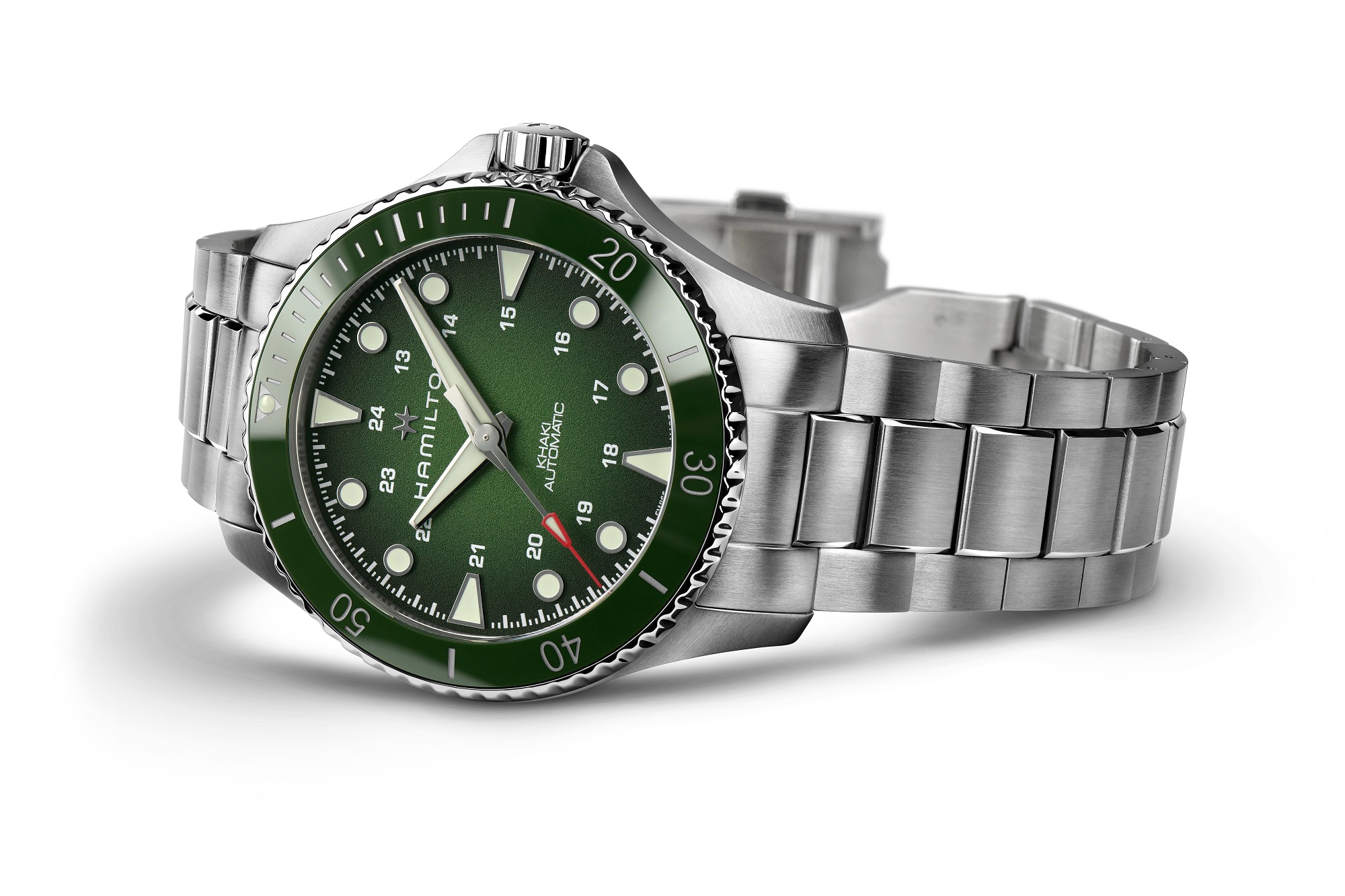HAMILTON Khaki Navy Scuba Auto Green Dial 43mm Silver Stainless Steel Bracelet H82525160 - 2