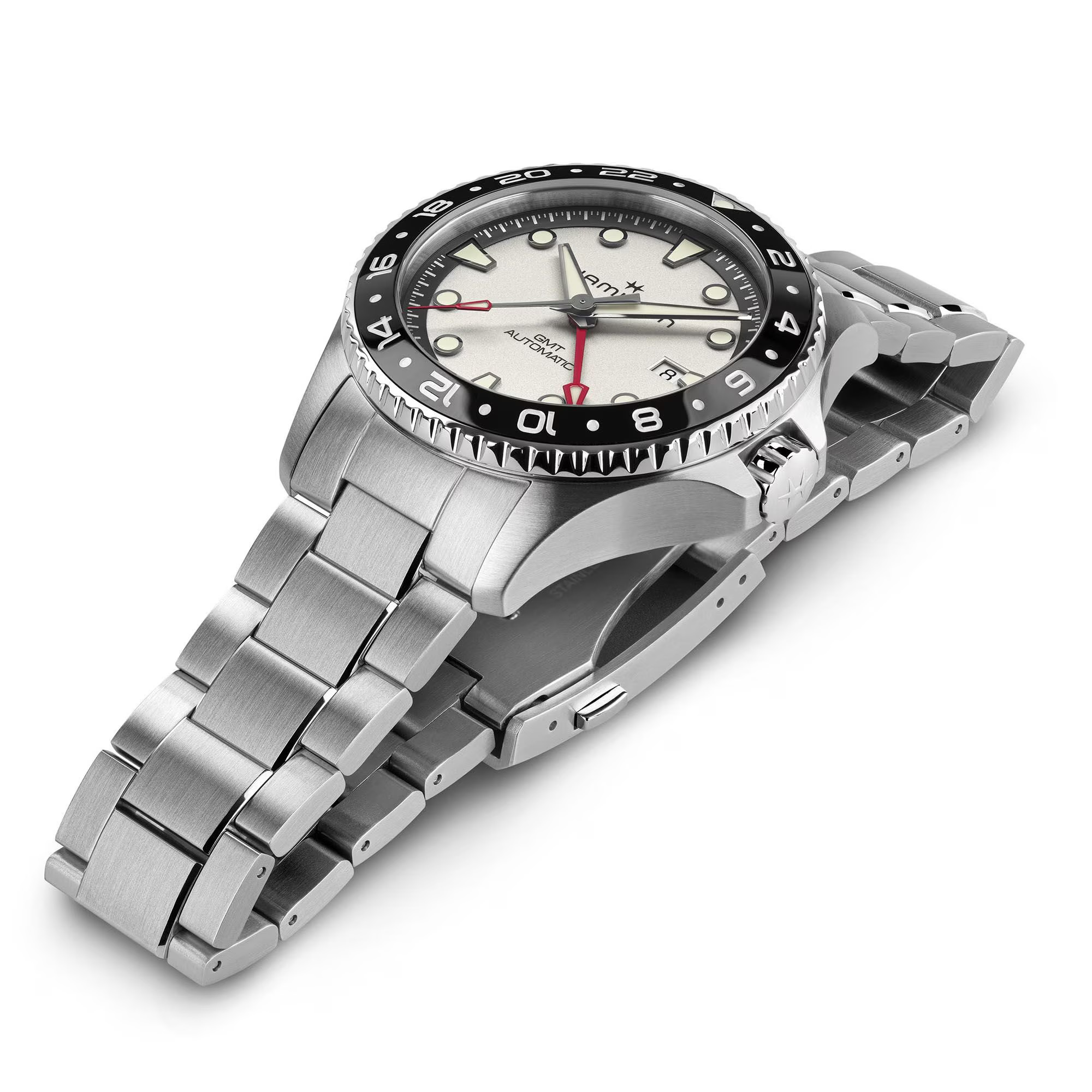 HAMILTON Khaki Navy Scuba Automatic GMT Beige Dial 43mm Silver Stainless Steel Bracelet H82555150 - 5