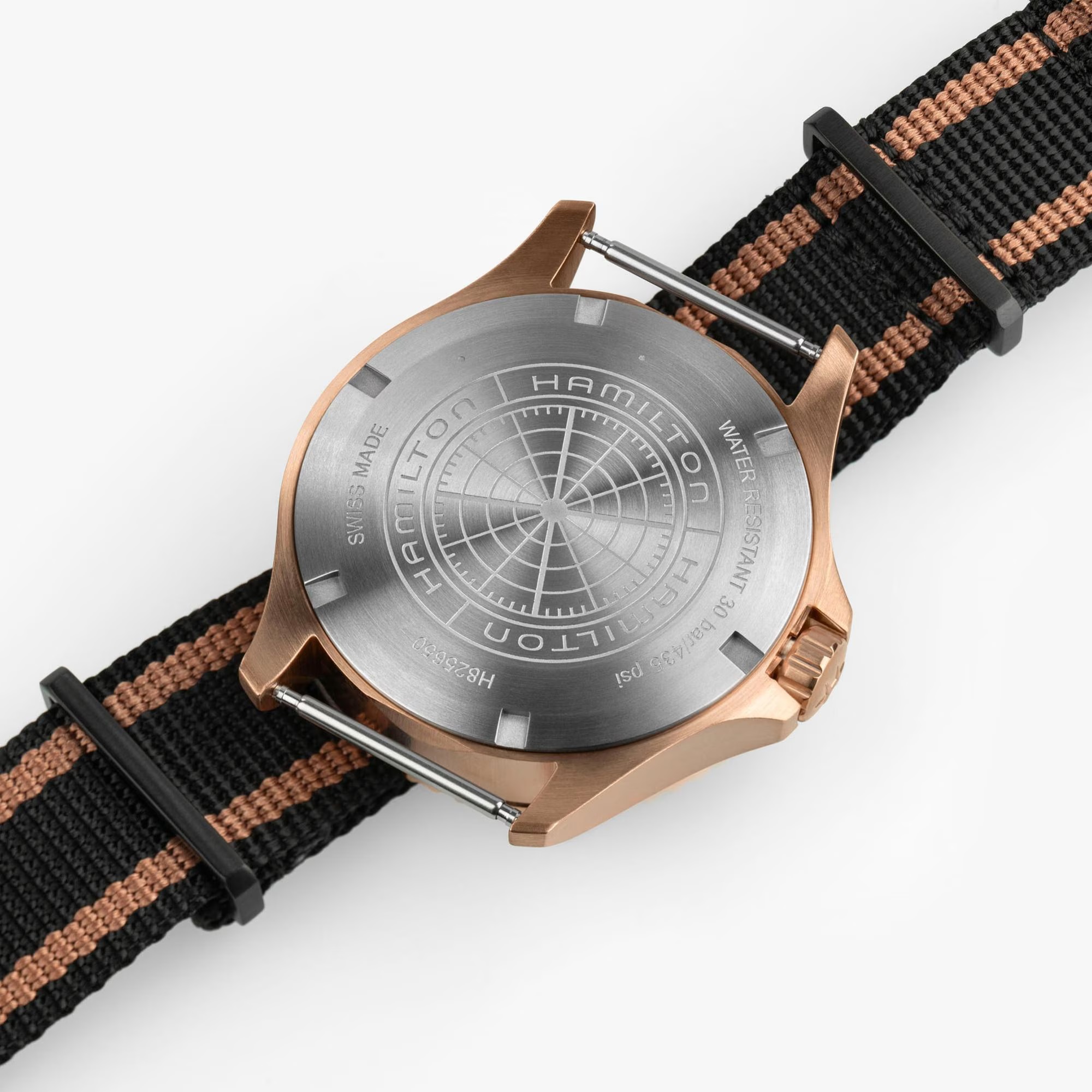 HAMILTON Khaki Navy Scuba Automatic GMT Black Dial 43mm Bronze and Titanium with Black Textile Strap H82565930 - 6