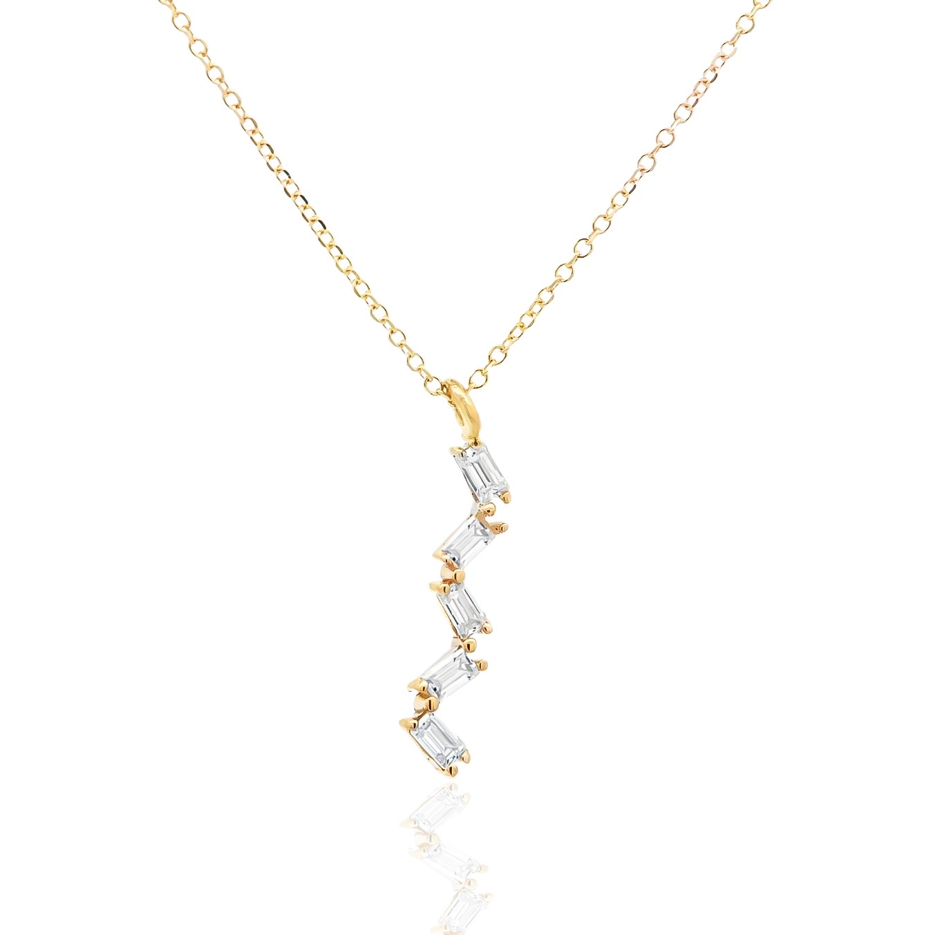 ΚΟΛΙΕ Πετράτο MetronGold Κ18 Κίτρινο Χρυσό με Λευκά Ζαφείρια 24186Y-2 - 