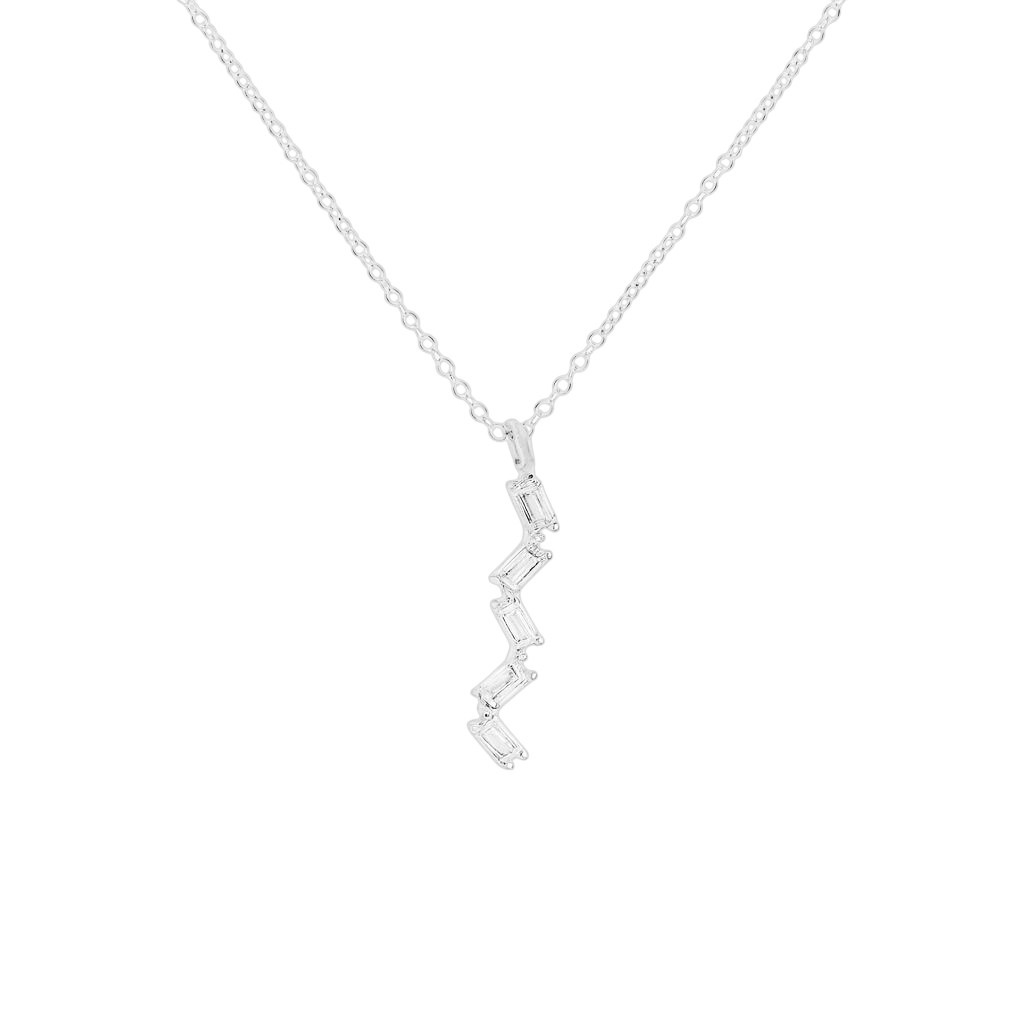 ΚΟΛΙΕ Πετράτο MetronGold Κ18 Λευκό Χρυσό με Λευκά Ζαφείρια 24186W-2 - 