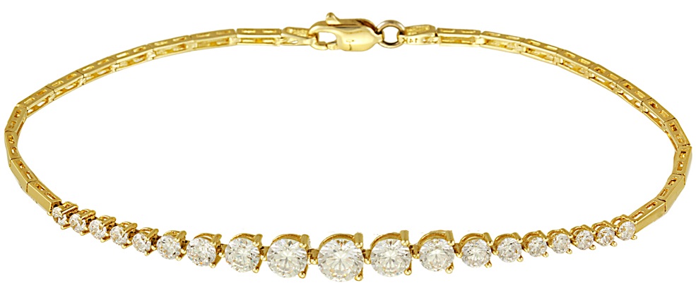 ΒΡΑΧΙΟΛΙ Ριβιέρα σε Κίτρινο Χρυσό Κ14 με Πέτρες Ζιργκόν BR.010 - 