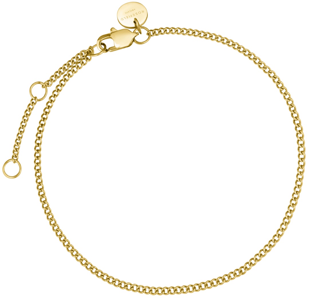 ROSEFIELD Flat Curb Bracelet Gold Stainless Steel JBFCG-J597 - 