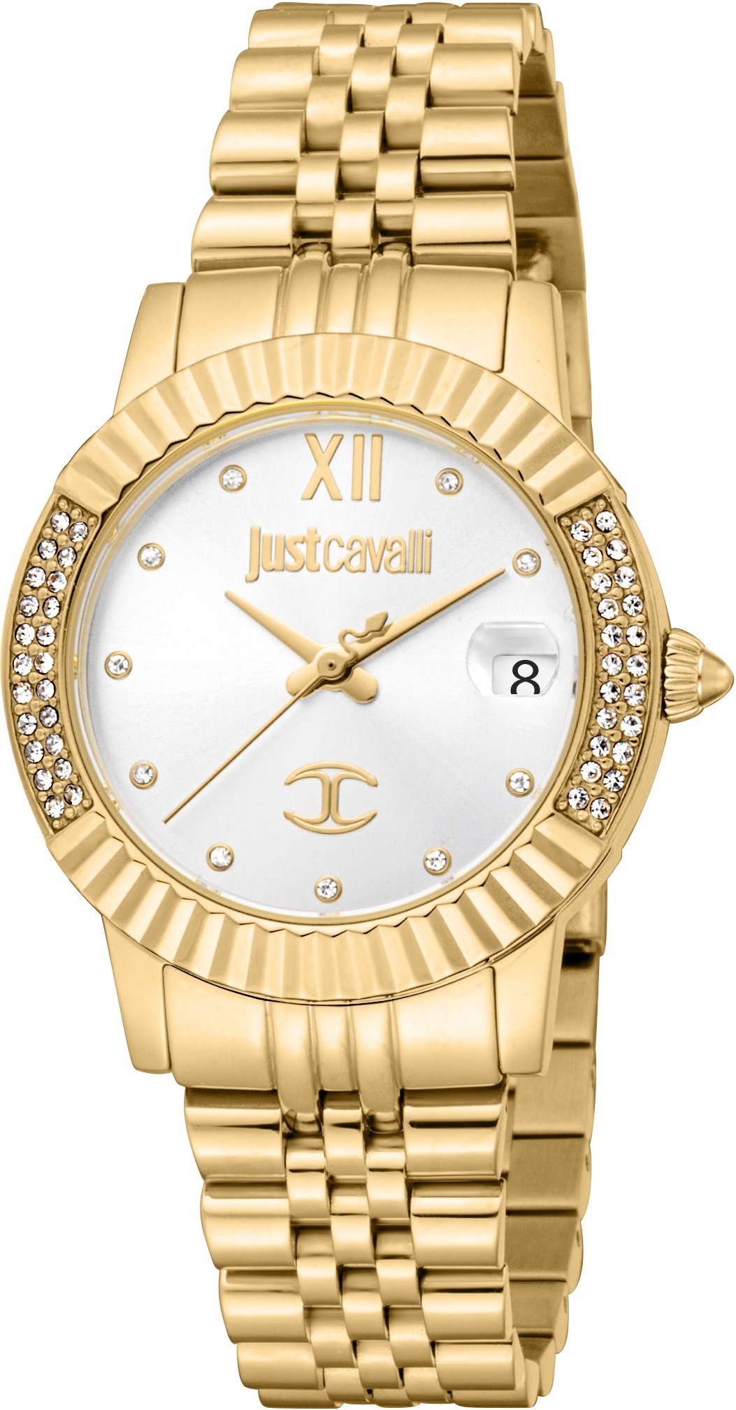 JUST CAVALLI Glam Silver Dial 32mm Gold Stainless Steel Bracelet JC1L199M0025 - 