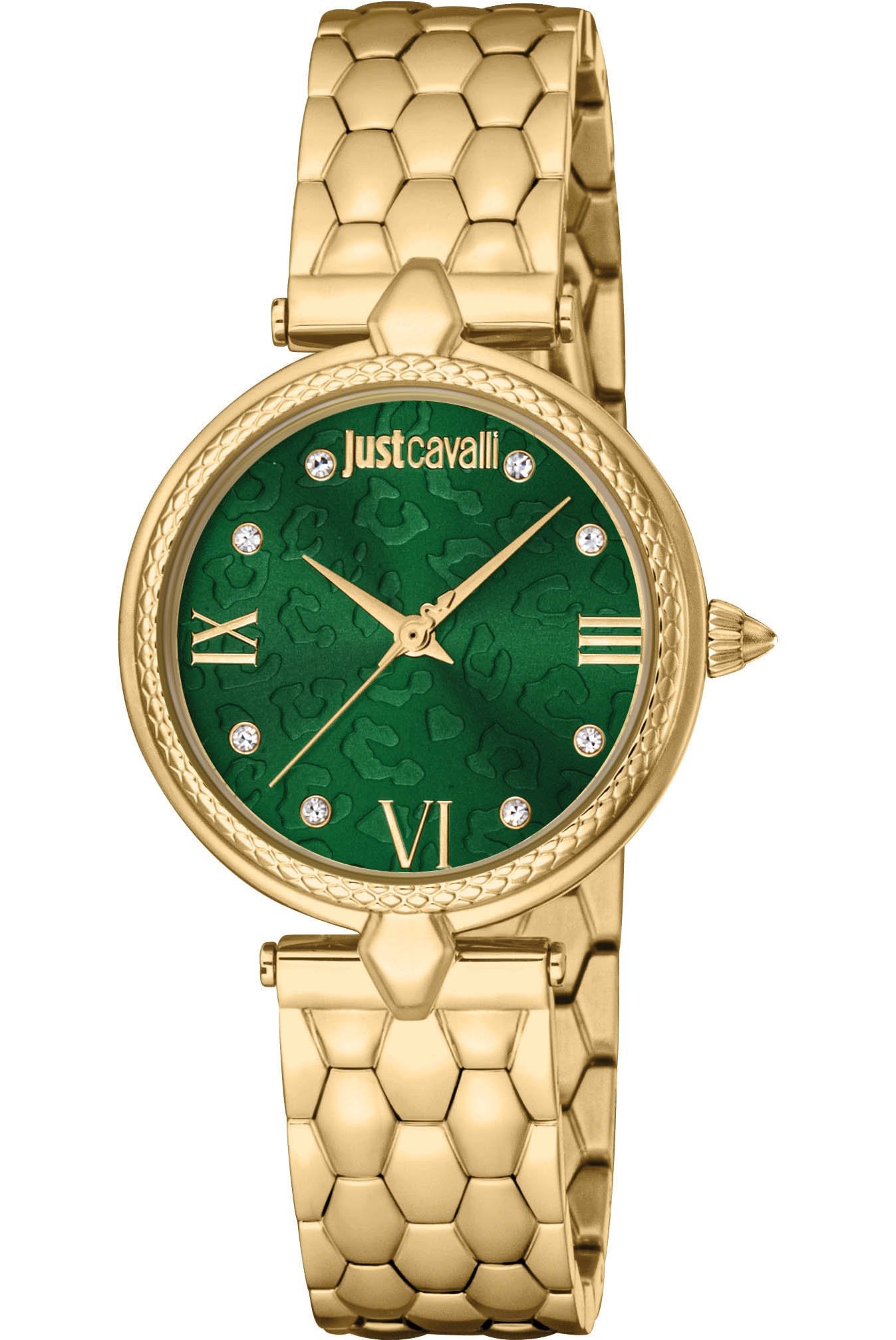 JUST CAVALLI Donna Leopardo Green Dial 30mm Gold Stainless Steel Bracelet JC1L254M0065 - 1