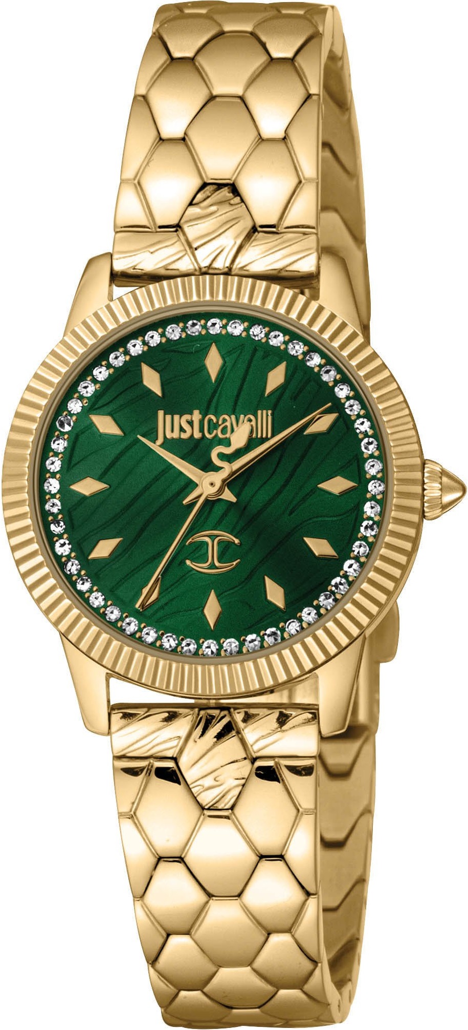 JUST CAVALLI Cuore Set Green Dial 28mm Gold Stainless Steel Bracelet Gift Set JC1L258M0065 - 