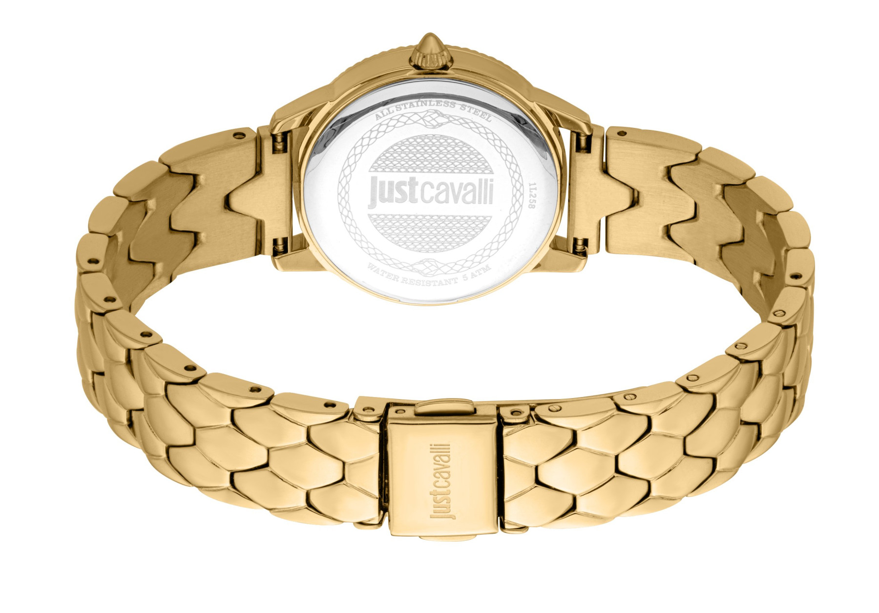 JUST CAVALLI Glam White Dial 28mm Gold Stainless Steel Bracelet JC1L258M0235 - 4