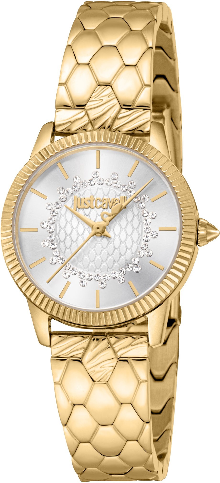 JUST CAVALLI Glam White Dial 28mm Gold Stainless Steel Bracelet JC1L258M0235 - 1