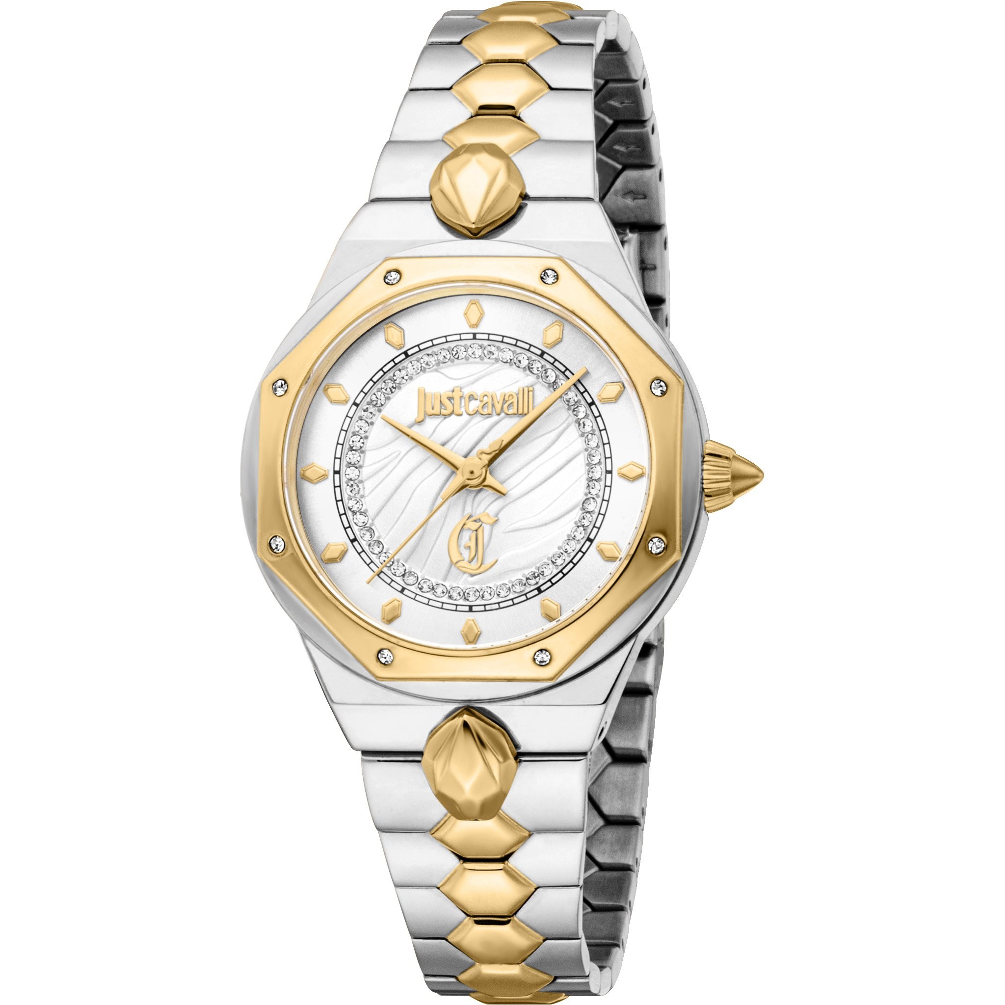 JUST CAVALLI Glam Silver Dial 32mm Two-Tone Gold Stainless Steel Bracelet JC1L277M0045 - 
