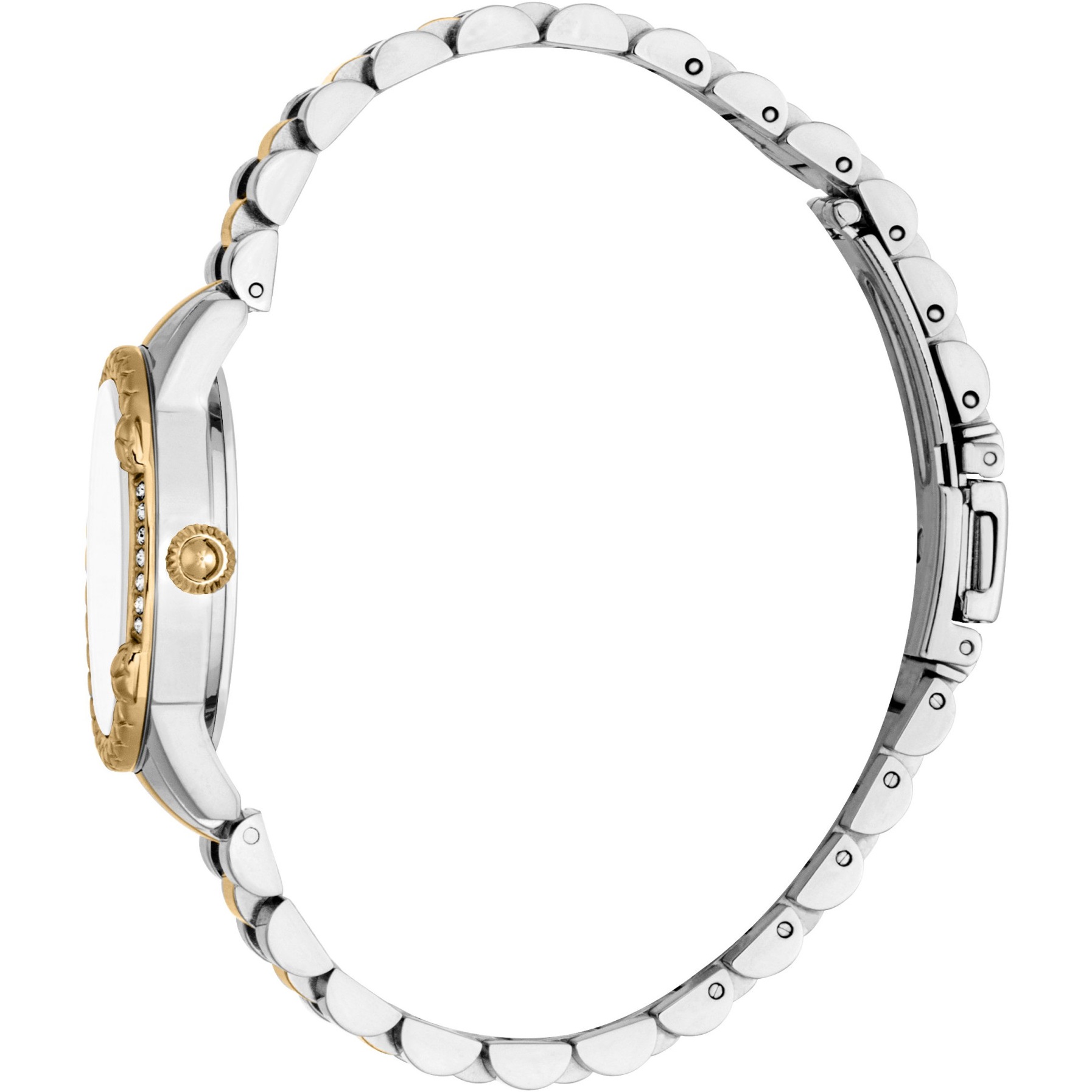 JUST CAVALLI Snake White MOP Dial 30mm Two-Tone Gold Stainless Steel Bracelet JC1L310M0095 - 