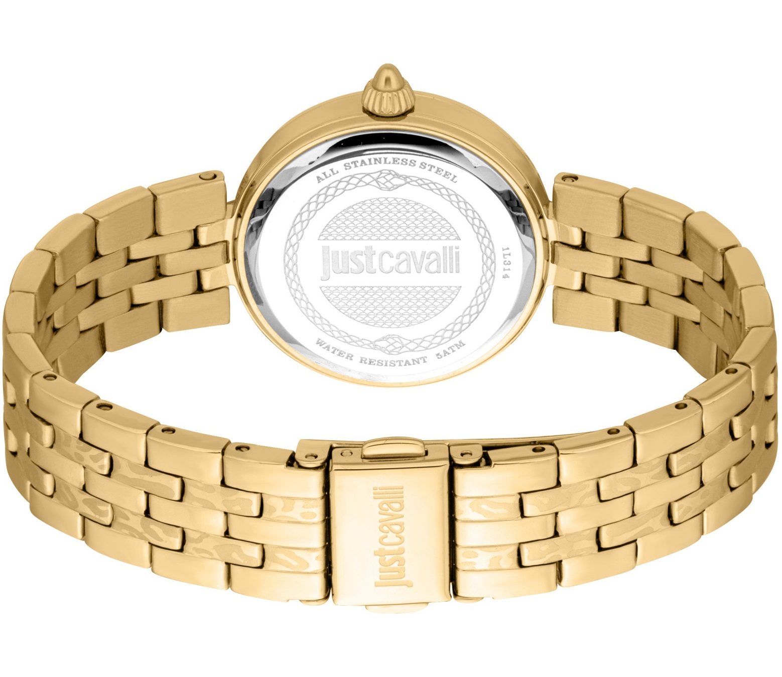 JUST CAVALLI Animalier Silver Dial 30mm Gold Stainless Steel Bracelet JC1L314M0055 - 3