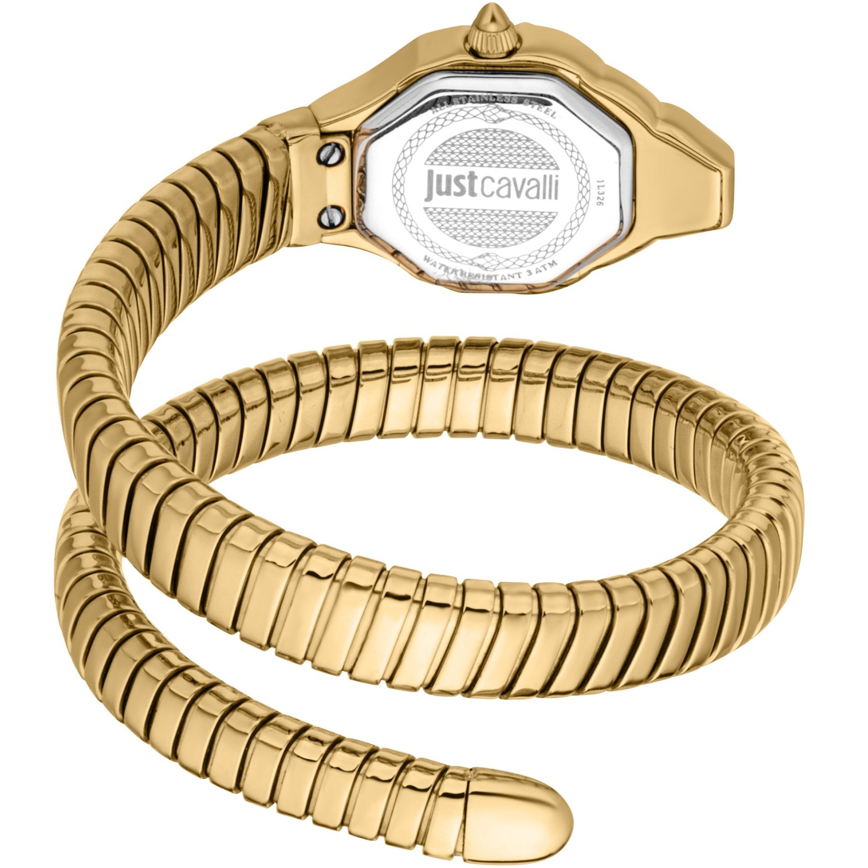 JUST CAVALLI Signature Snake Champagne Dial 20.5x29.5mm Gold Stainless Steel Bracelet JC1L326M0025 - 3