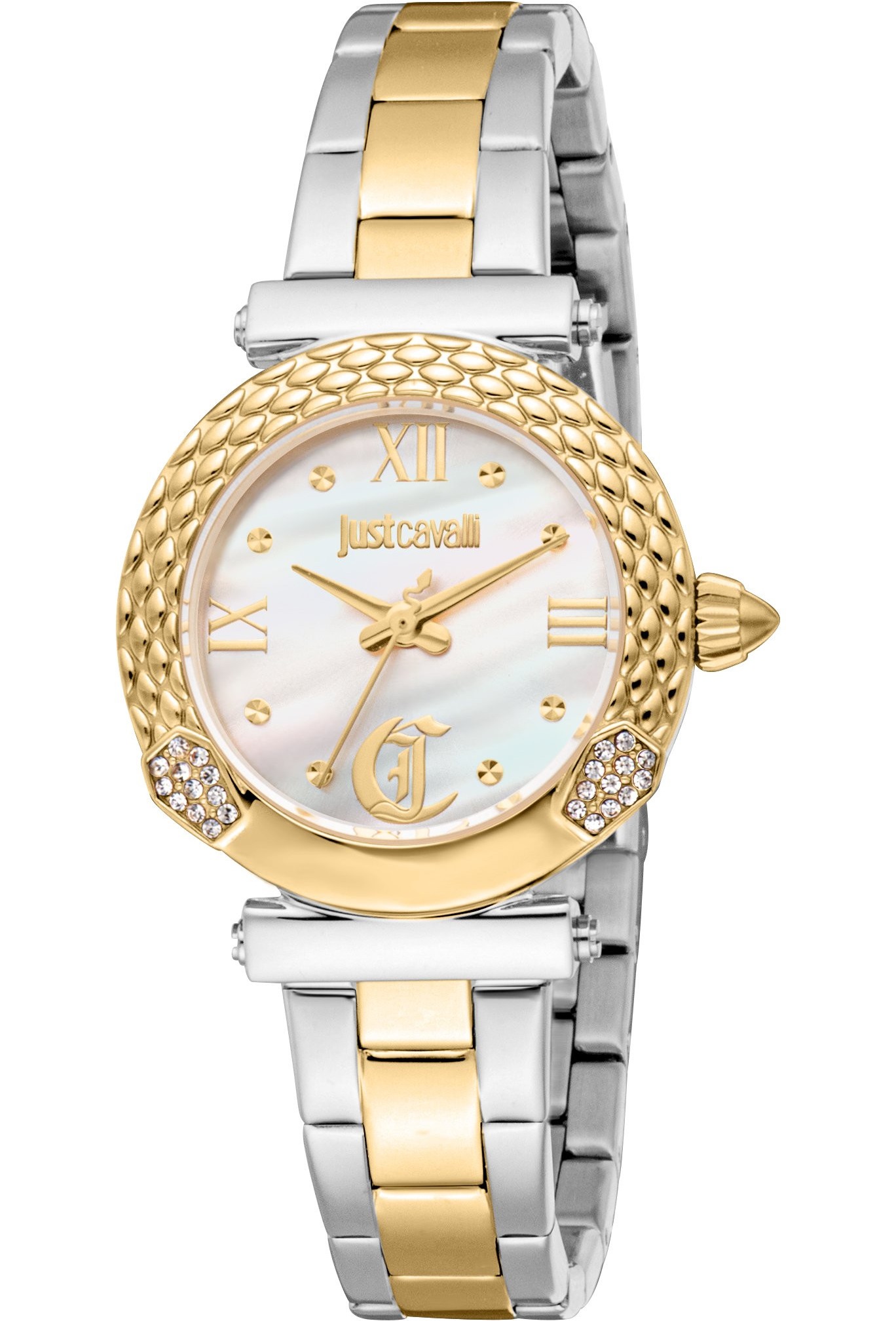 JUST CAVALLI Animalier Curiosa Gift Set Silver Dial 30mm Two Tone Gold Stainless Steel Bracelet JC1L332M0075 - 