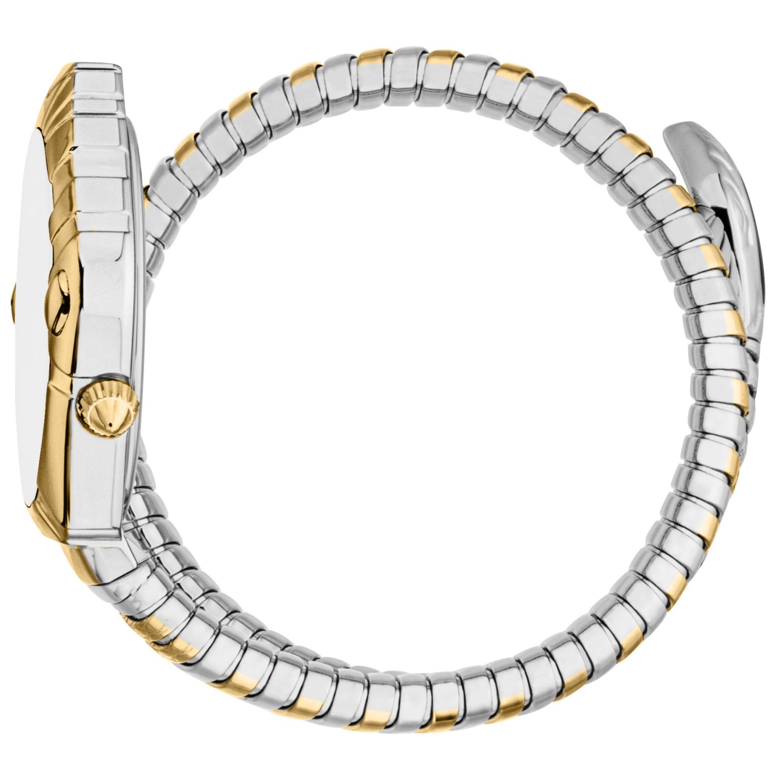JUST CAVALLI Signature Snake White MOP Dial 22x35mm Two-Tone Gold Stainless Steel Bracelet JC1L357M0055 - 