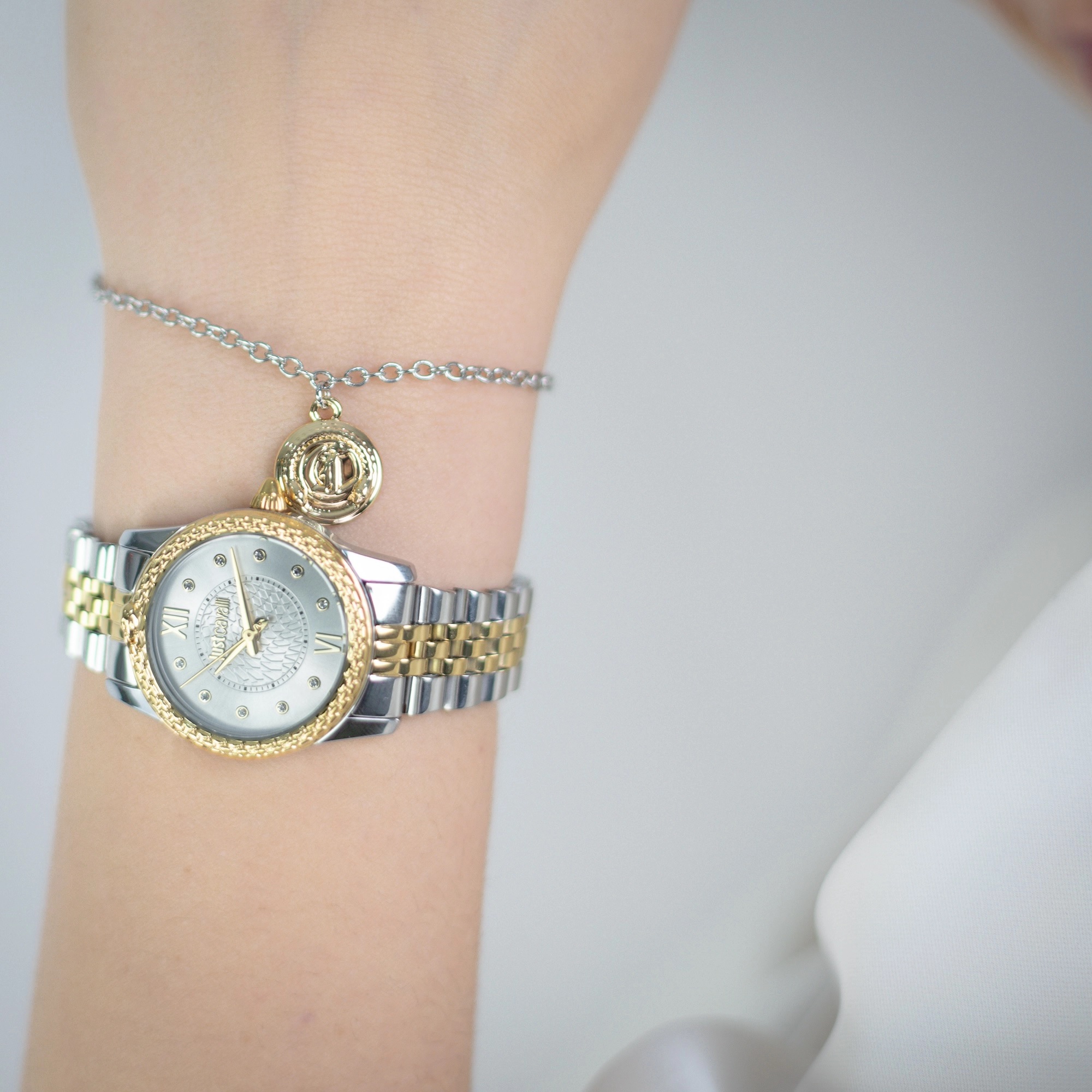 JUST CAVALLI Animalier Sublime Gift Set Silver Dial 30mm Two-Tone Gold Stainless Steel Bracelet JC1L360M0075 - 6