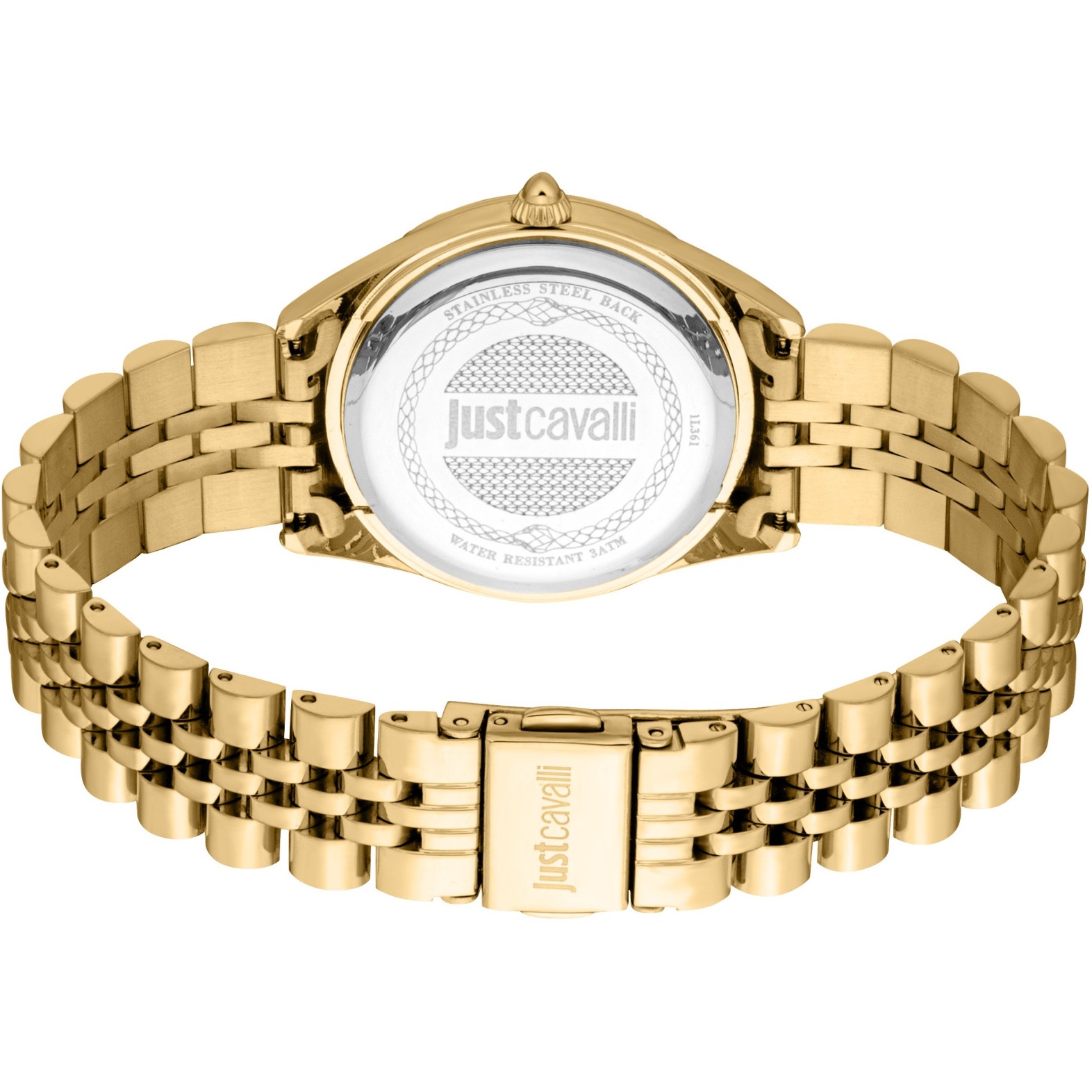 JUST CAVALLI Glam Gift Set White MOP Dial 32mm Gold Stainless Steel Bracelet JC1L361M0055 - 4