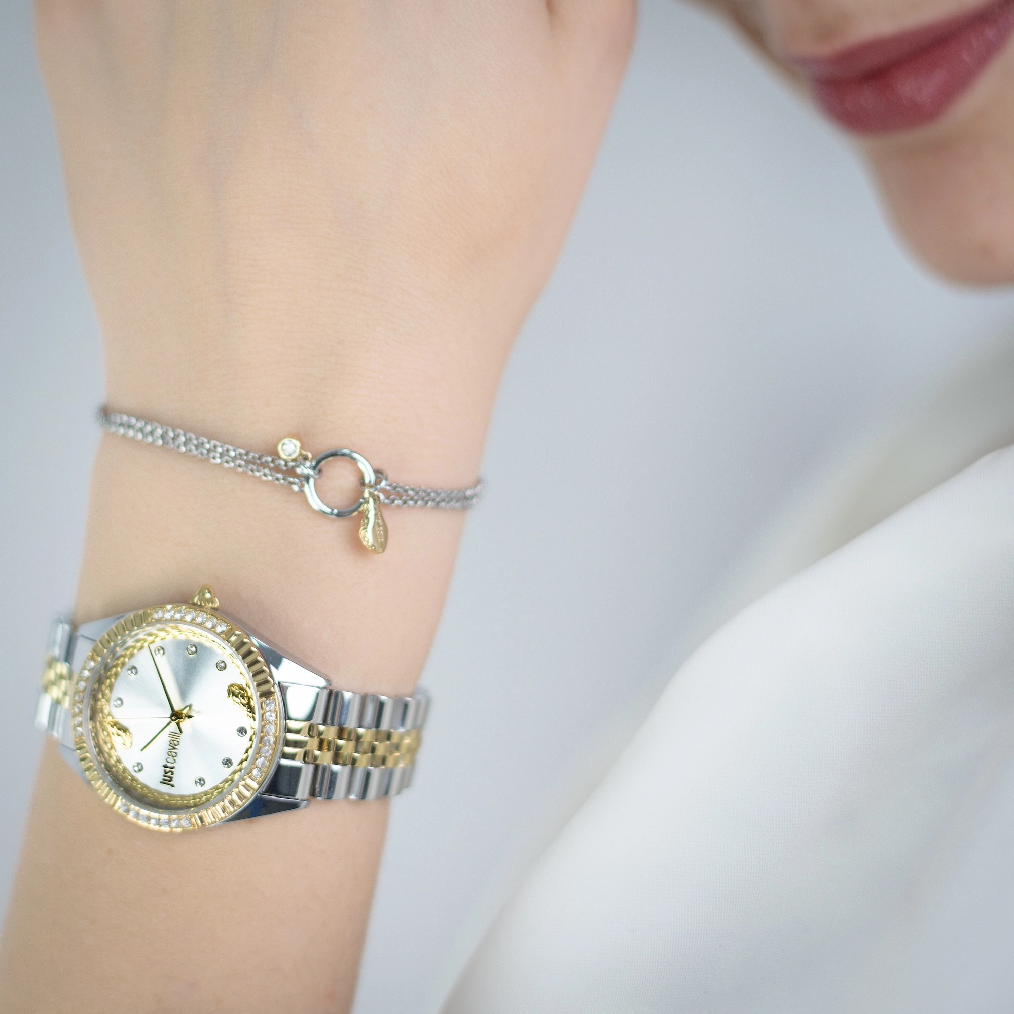 JUST CAVALLI Glam Gift Set  Silver Dial 32mm Two-Tone Gold Stainless Steel Bracelet JC1L361M0075 - 6