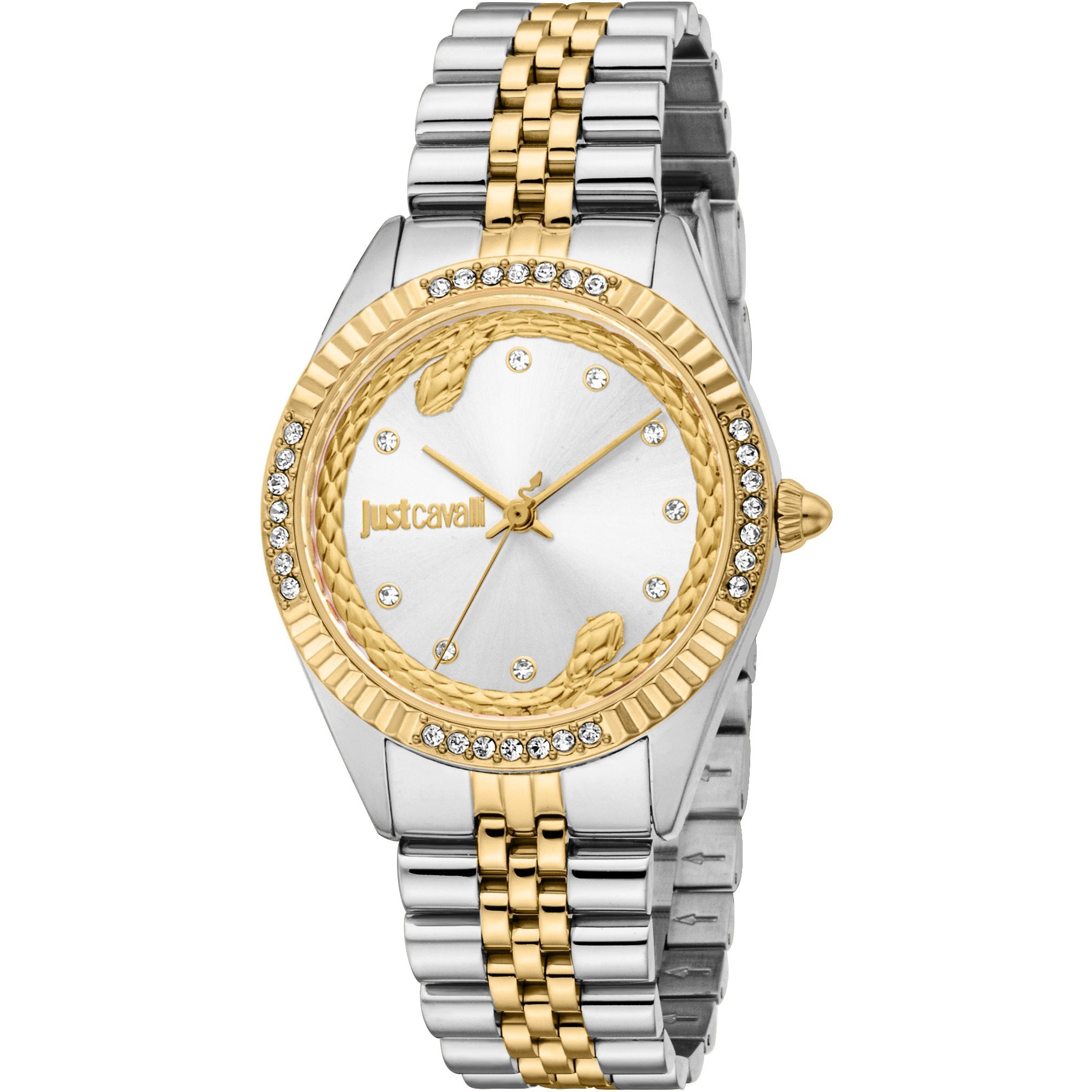 JUST CAVALLI Glam Gift Set  Silver Dial 32mm Two-Tone Gold Stainless Steel Bracelet JC1L361M0075 - 