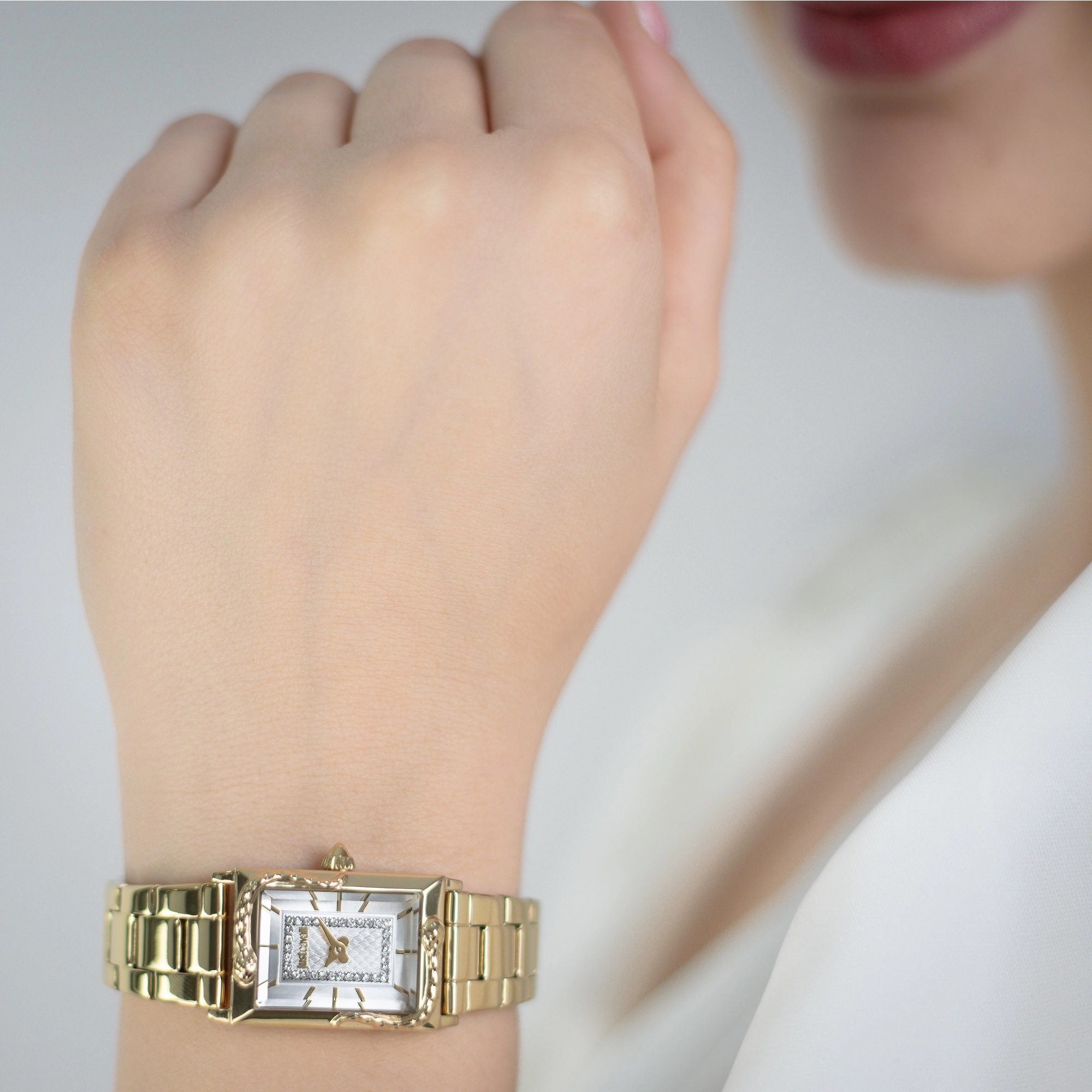 JUST CAVALLI Snake White Dial 20x27mm Gold Stainless Steel Bracelet JC1L364M0065 - 4