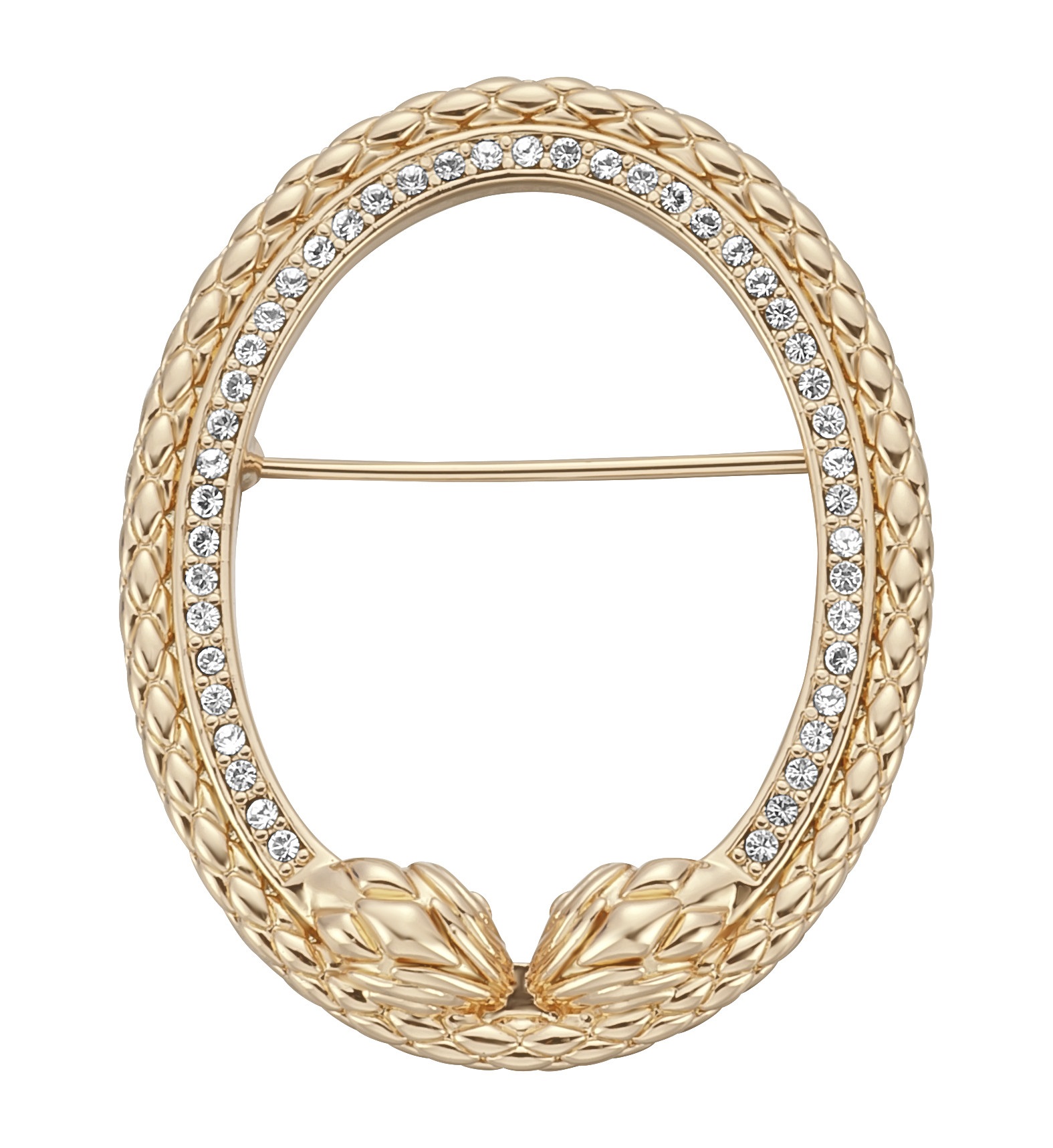 JUST CAVALLI Animalier Brooch Gold Stainless Steel with Cubic Zirconia JCBH00940200 - 