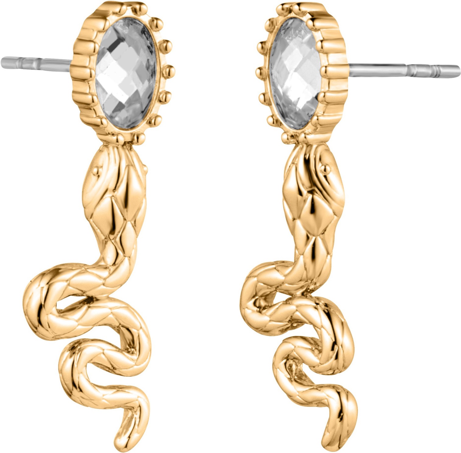 JUST CAVALLI Animalier Earrings Gold Stainless Steel With Cubic Zirconia JCER01553200 - 