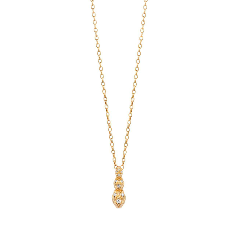 JUST CAVALLI Brila Necklace Gold Stainless Steel with Cubic Zirconia JCNL02423200 - 